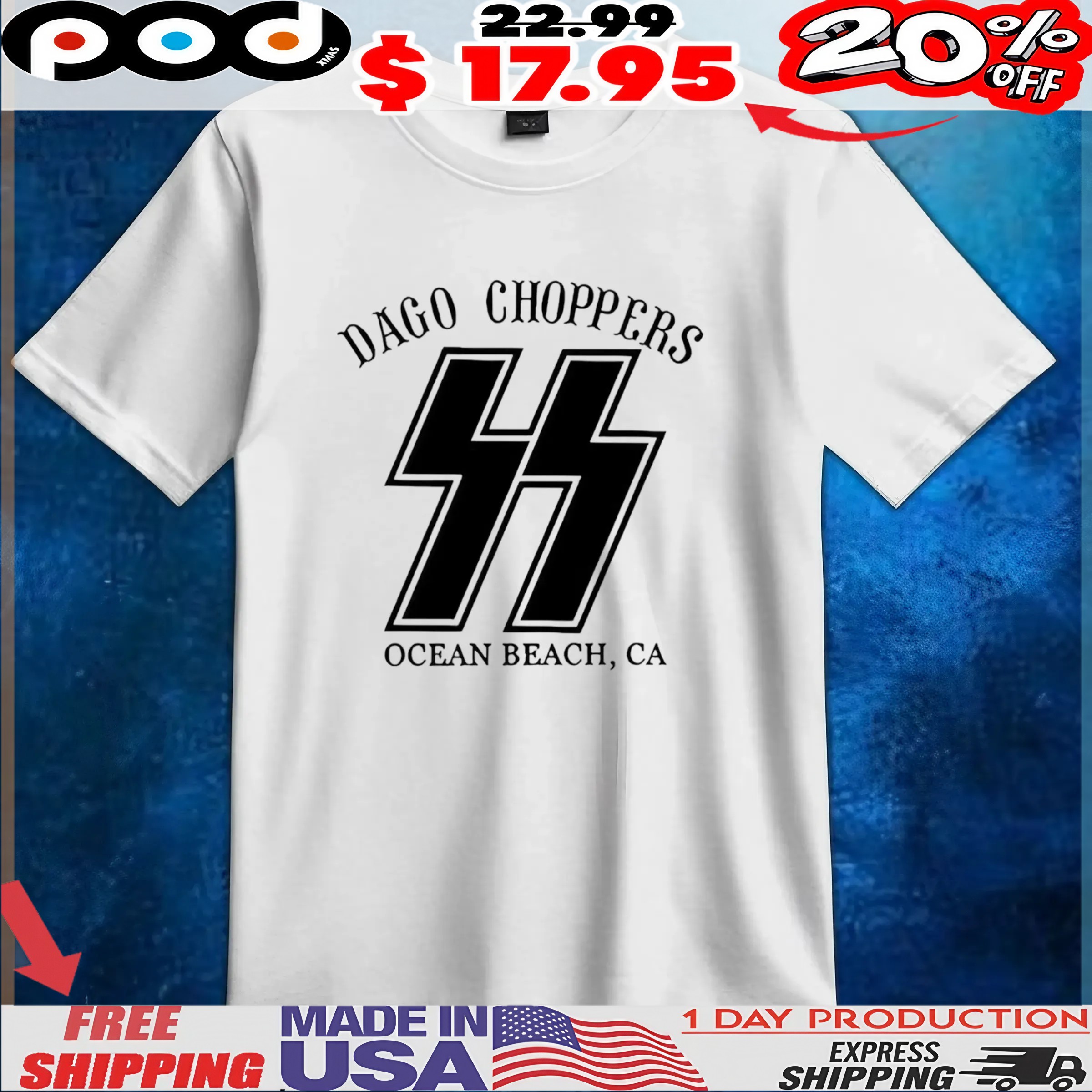 Dago Choppers Ocean Beach CA t shirt