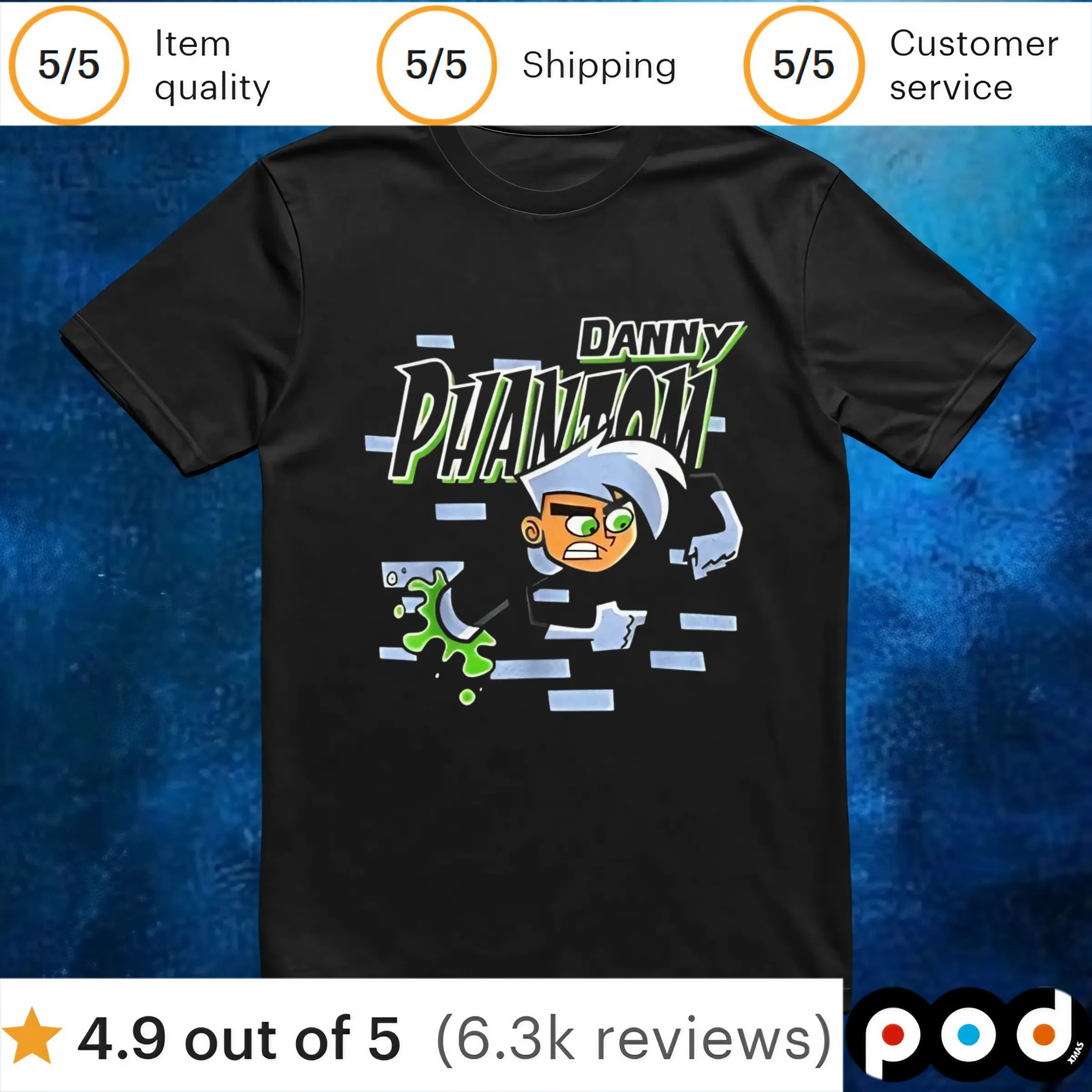 Danny Phantom coming through brick wall t shirt