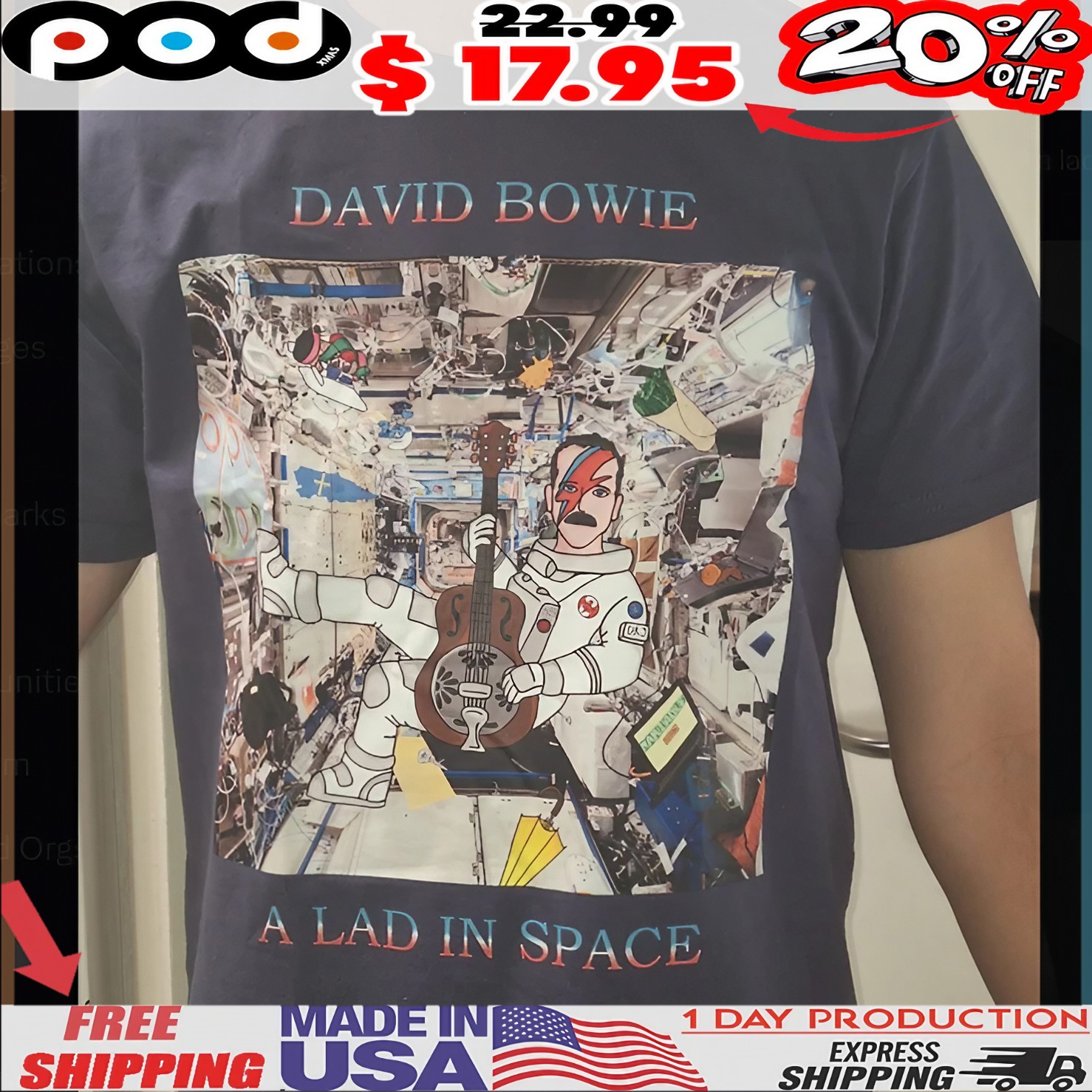 David Bowie A Lad In Space T Shirt 1 David Bowie A Lad In Space T Shirt