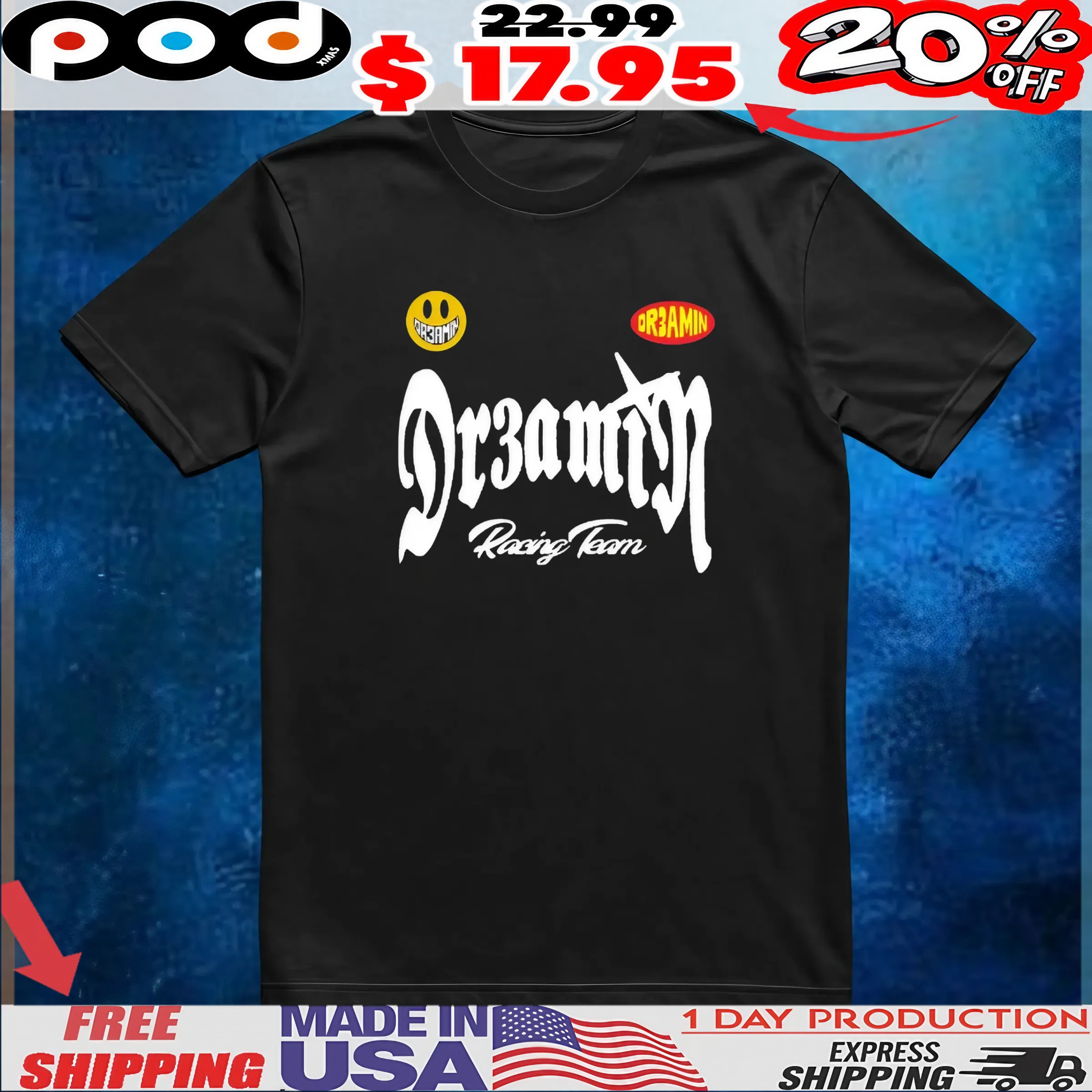 Dr3amin racing team icon emoji t shirt