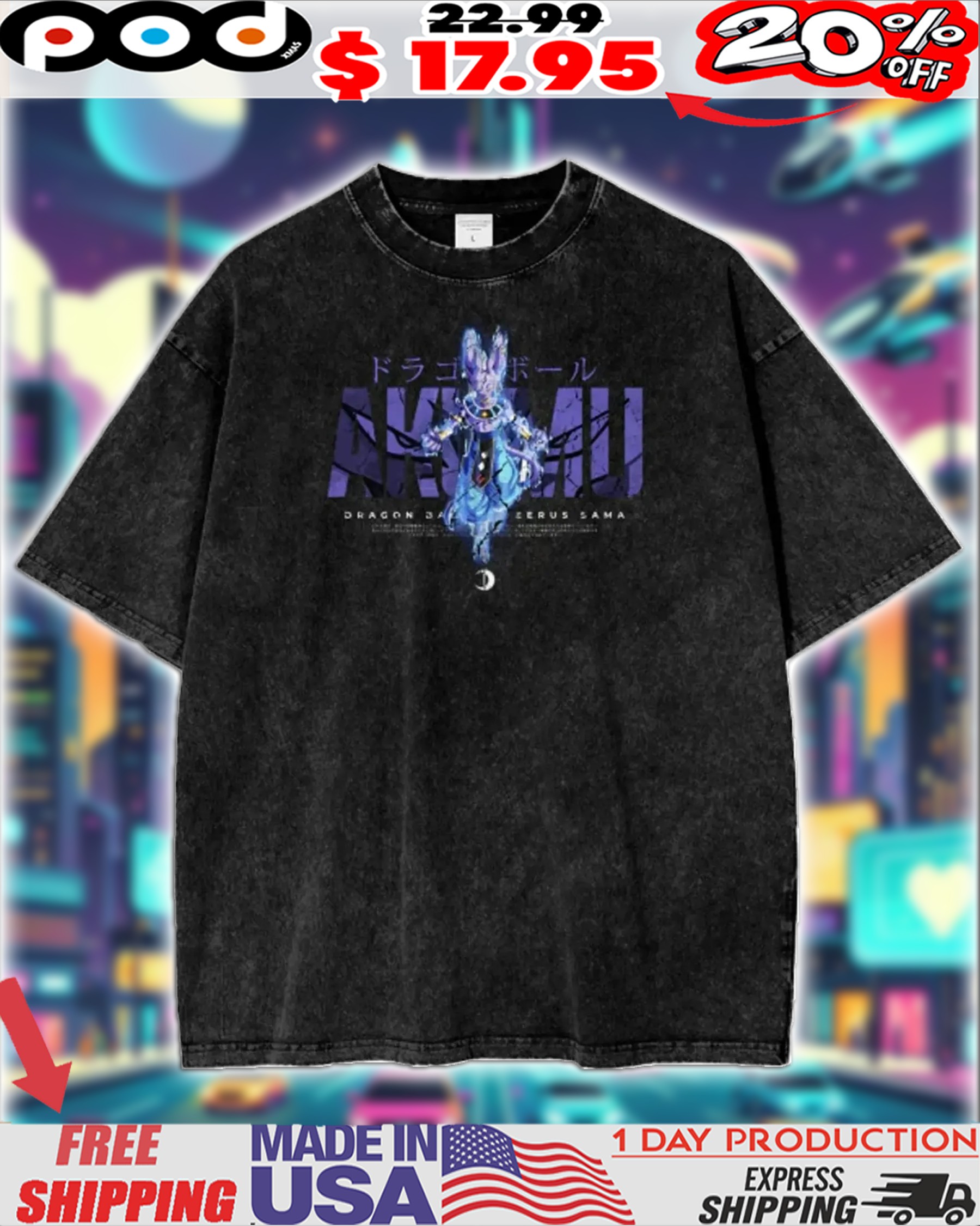 Dragon Ball 'Beerus-Sama' Beerus God of Destruction Streetwear Shirt