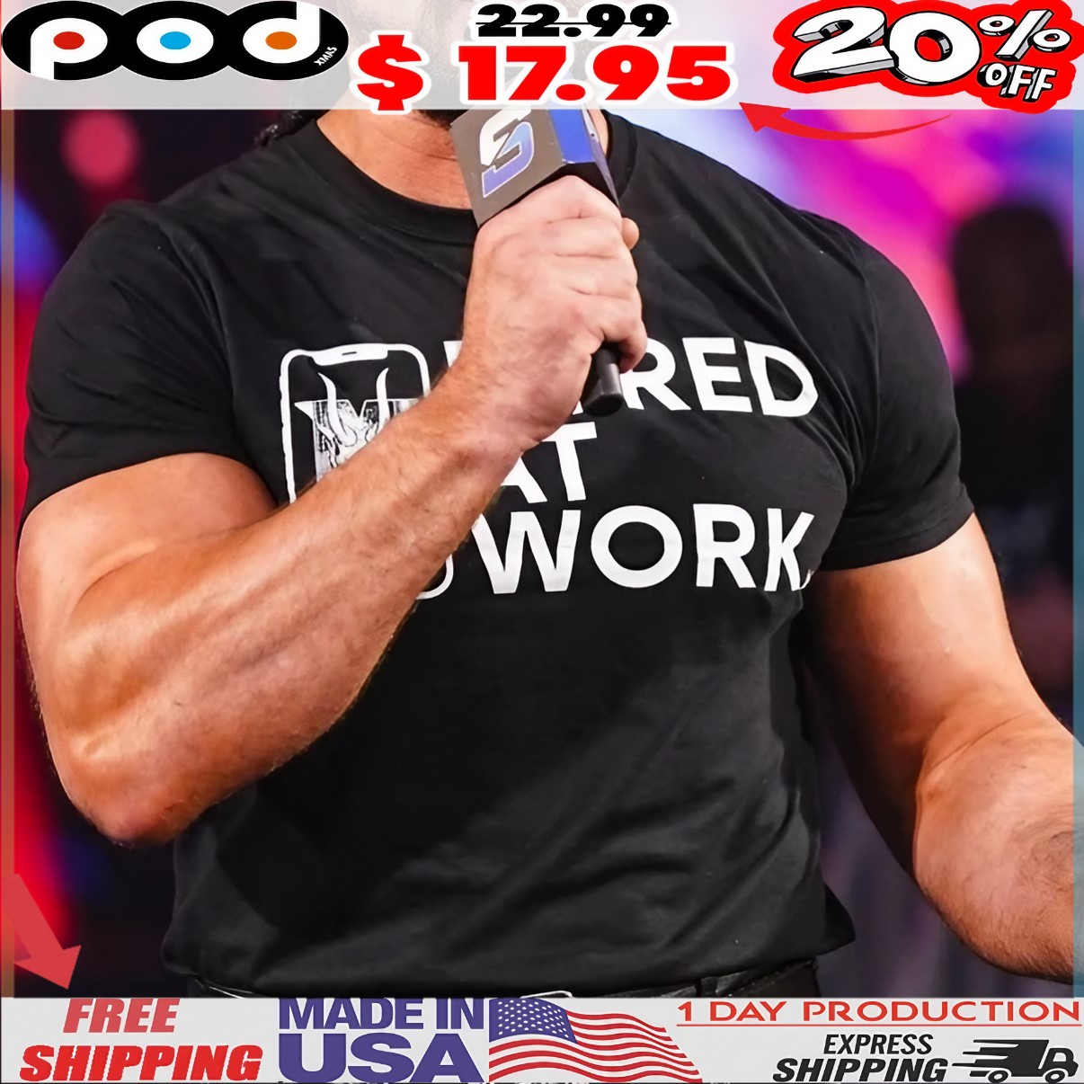 Drew Mcintyre Wearing Bored At Work Wrestlemania T Shirt 1 Drew Mcintyre Wearing Bored At Work Wrestlemania T Shirt