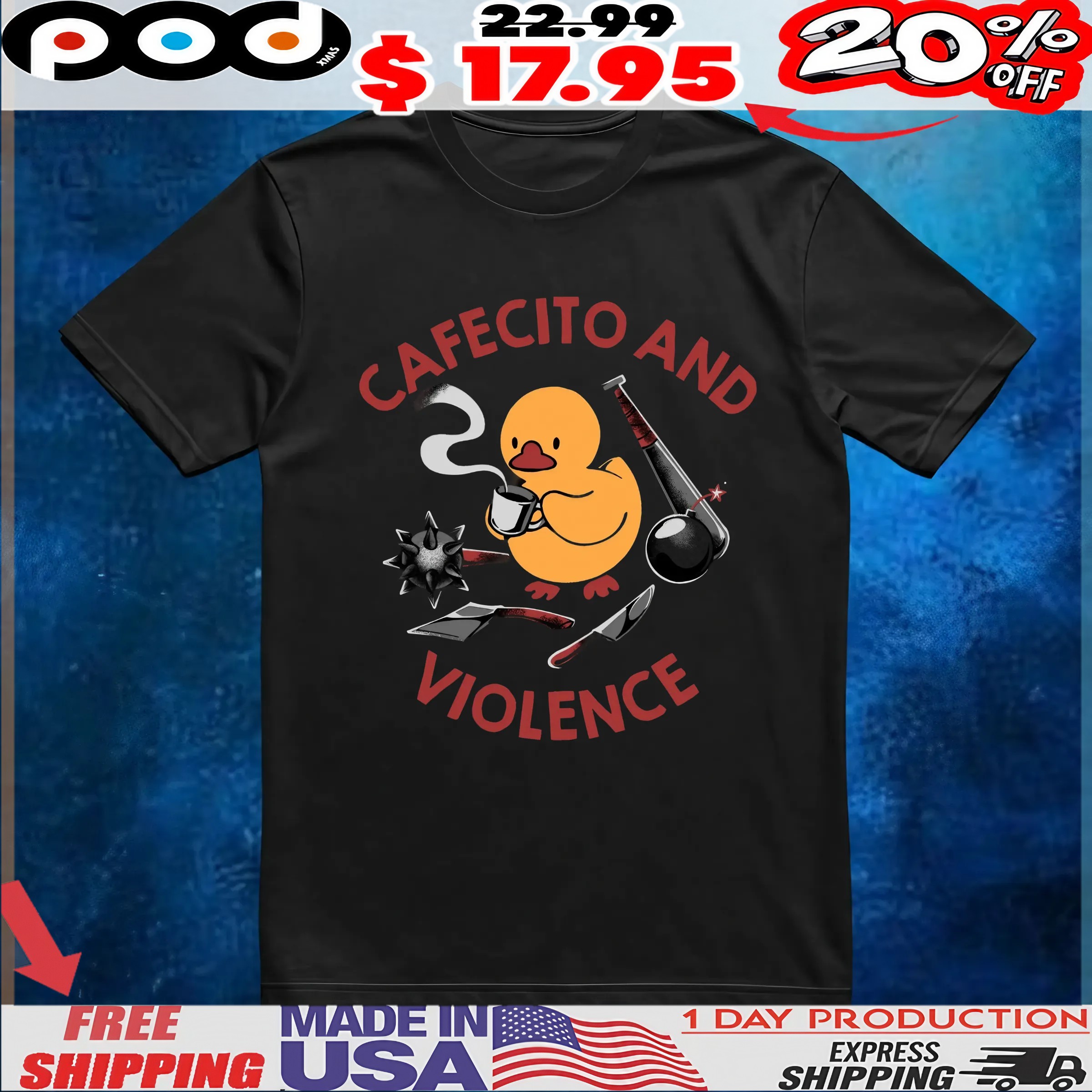 Duck Cafecito And Violence T Shirt 6 Duck Cafecito And Violence T Shirt