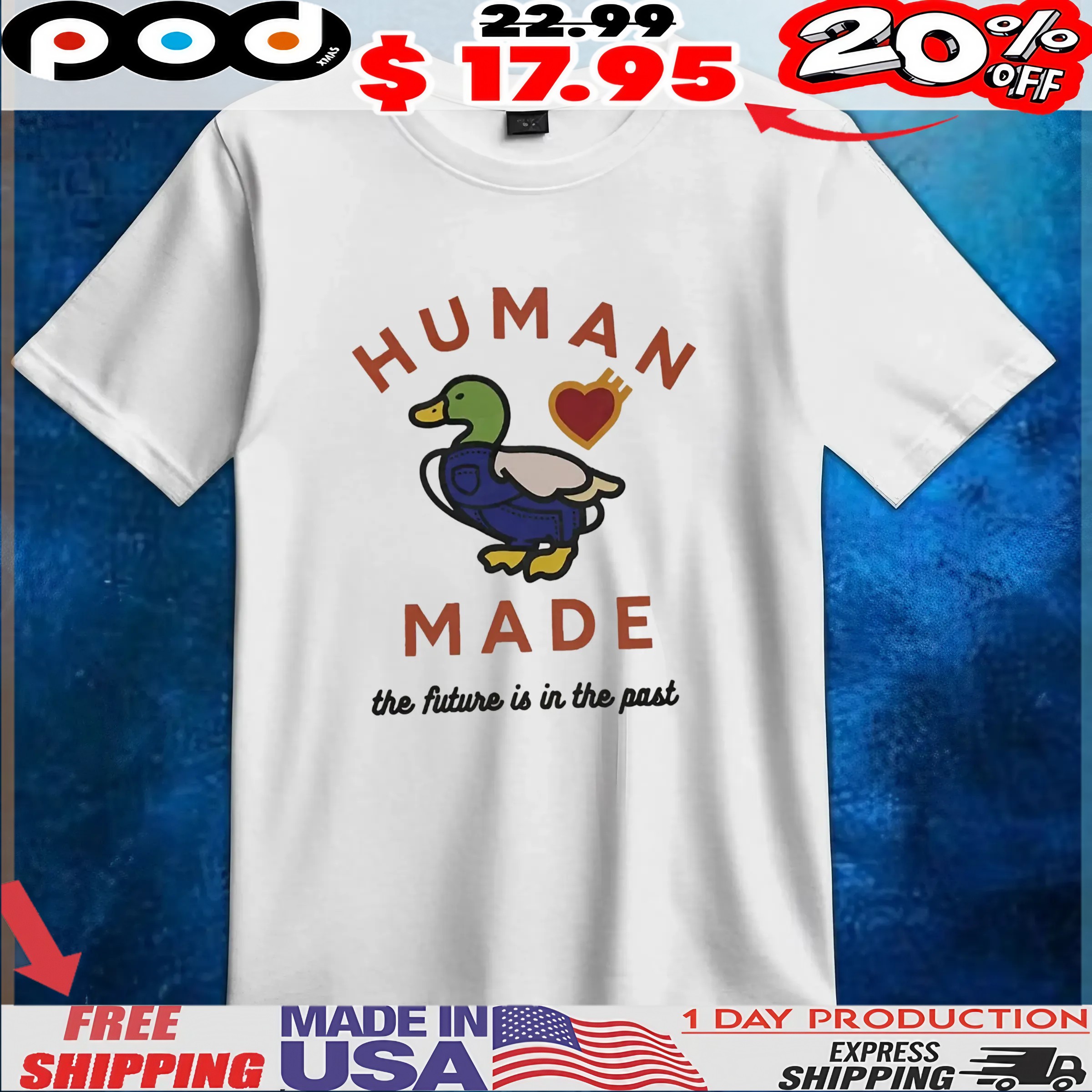 Duck Human Made The Future Is In The Past T Shirt 1 Duck Human Made The Future Is In The Past T Shirt