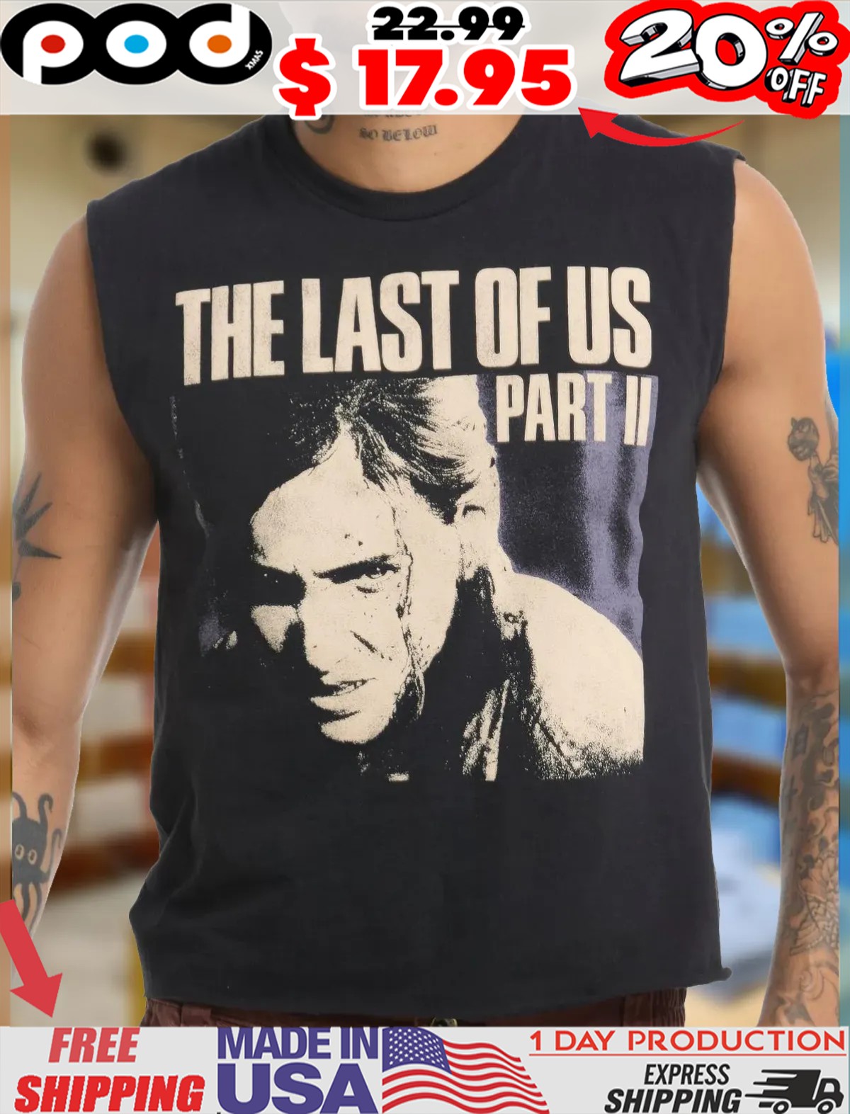 Ellie Face The Last Of Us Part II Retro Shirt