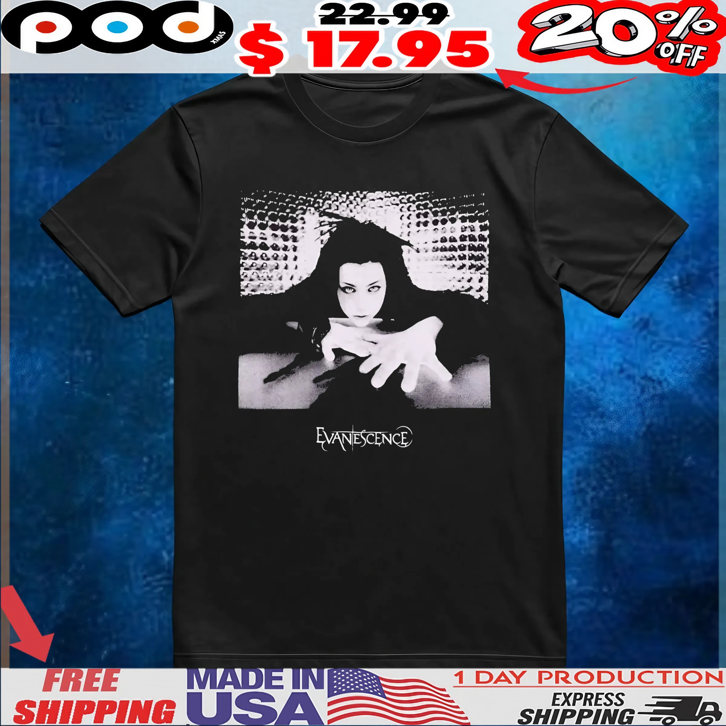 Evanescence Amy Lee Portrait T Shirt