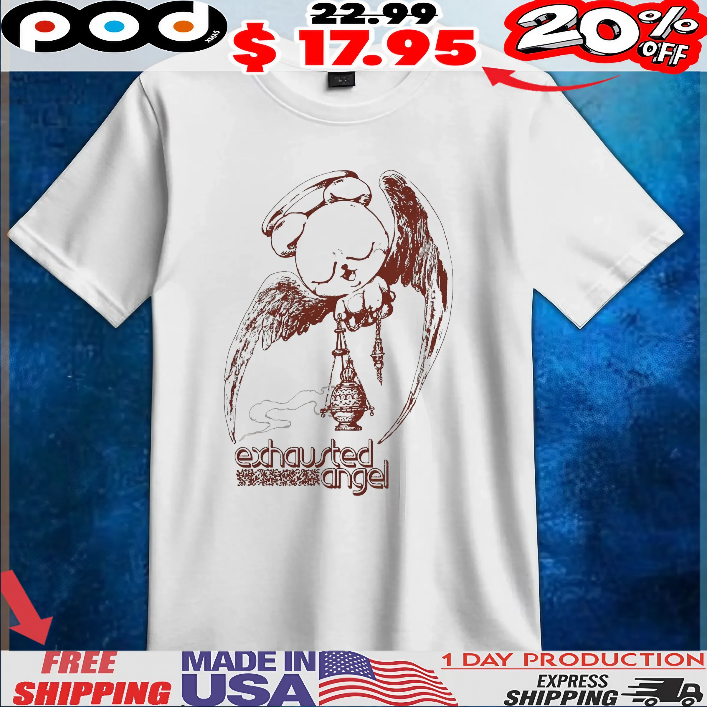 Exhausted Angel T Shirt 6 Exhausted Angel T Shirt