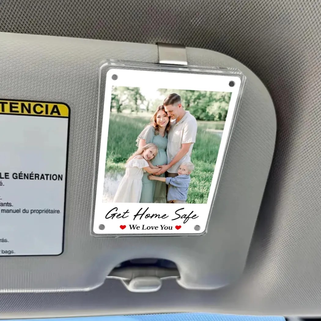Family Photo Personalized Father's Gift Car Visor Clip