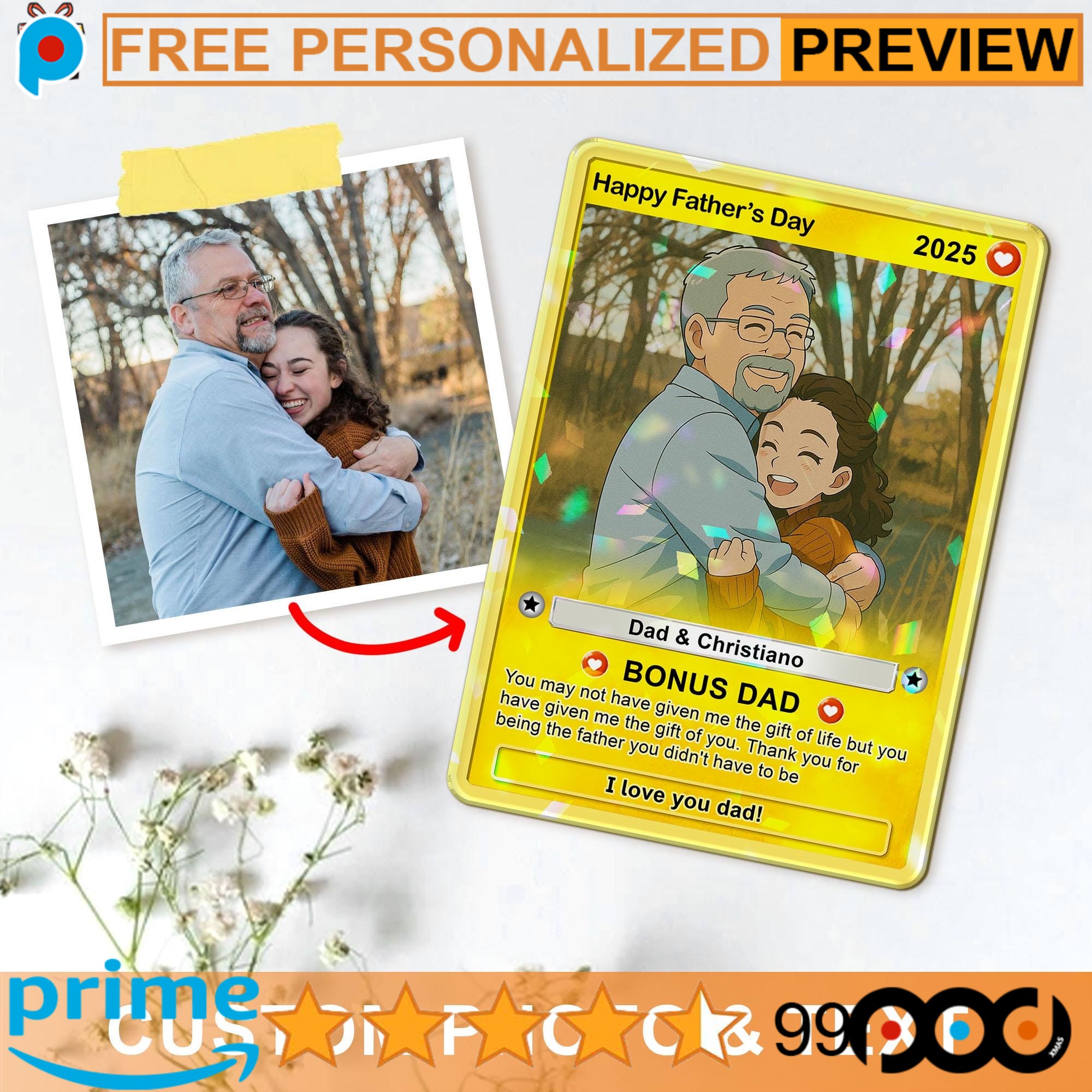 Father's Day Bonus Dad Pokemon Anime Hologram Card 1 Father's Day Bonus Dad Pokemon Anime Hologram Card