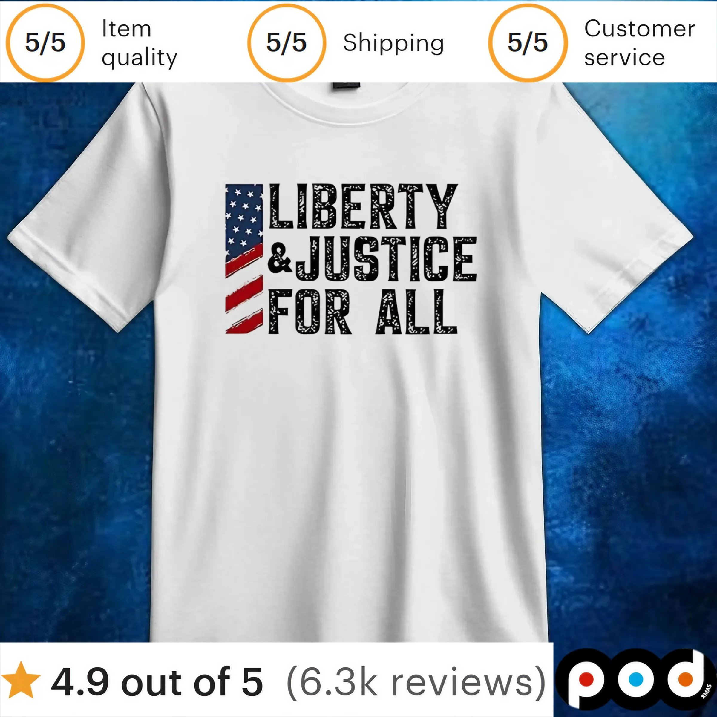 Flag Liberty and justice for all t shirt