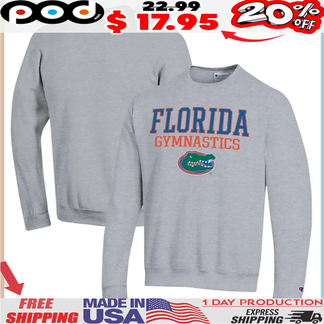 Florida Gators Champion Gymnastics Stack Powerblend Champion Mascot Shirt 1 Florida Gators Champion Gymnastics Stack Powerblend Champion Mascot Shirt