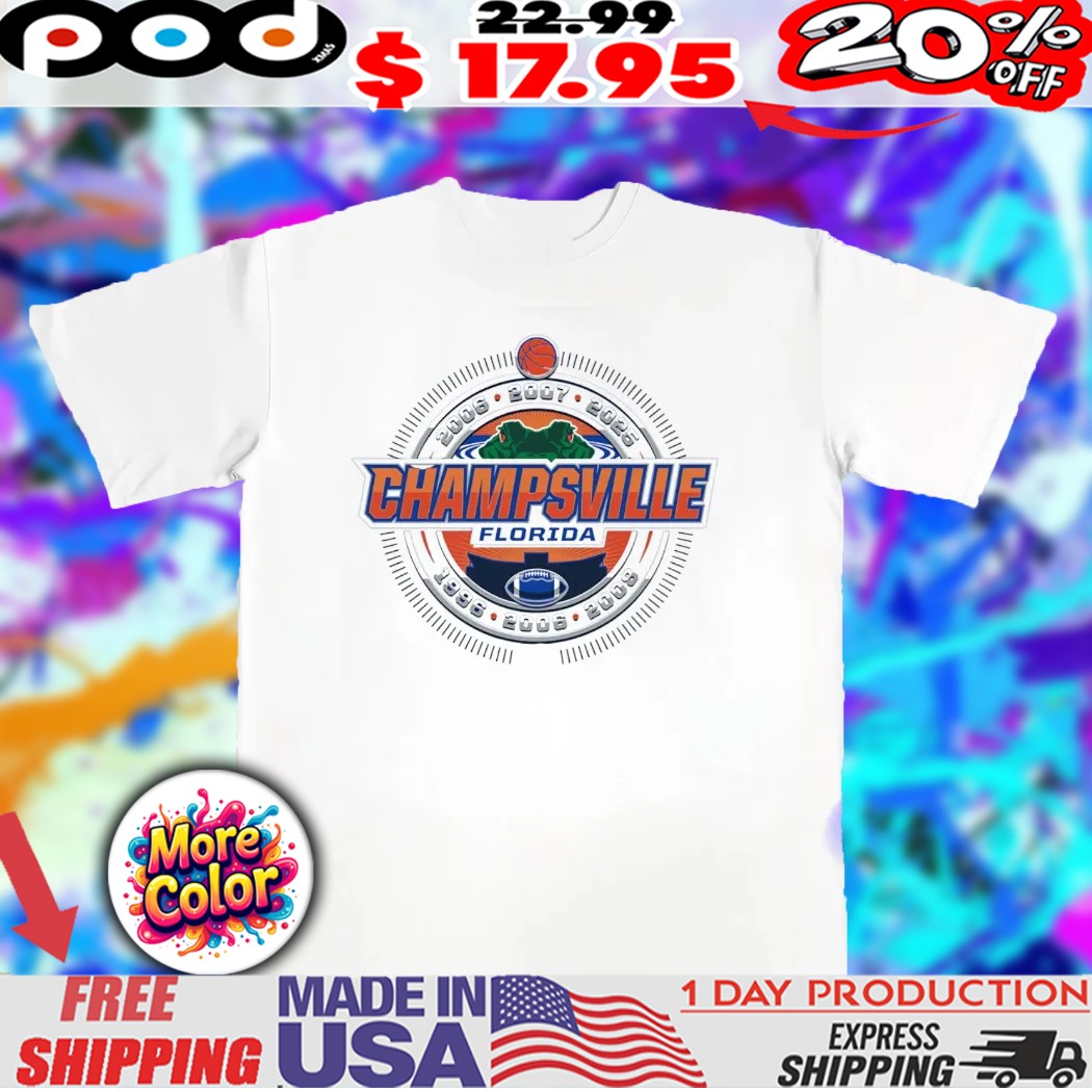 Florida Gators Champsville 6-time logo shirt