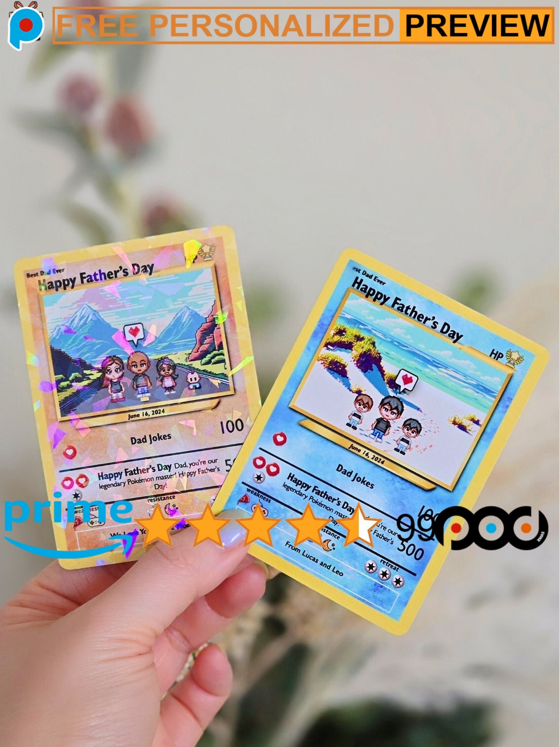 Free Custom Father's Day Pokemon Hologram Card 1 Free Custom Father's Day Pokemon Hologram Card