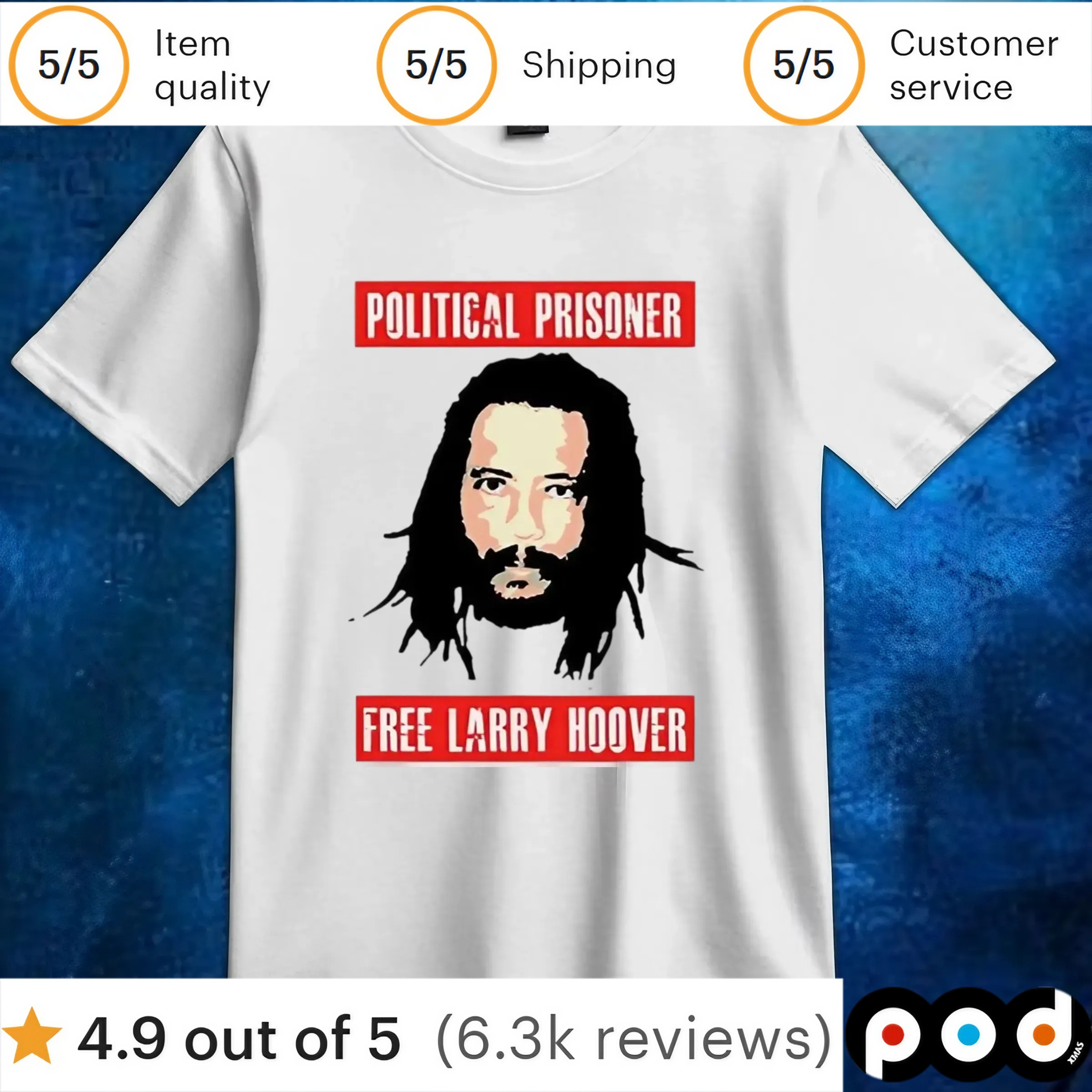 Free Larry Hoover political prisoner t shirt