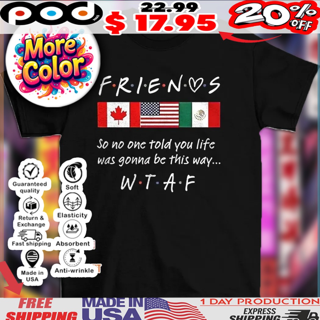 Friends so no one told you life was gonna be this way WTAF flags shirt