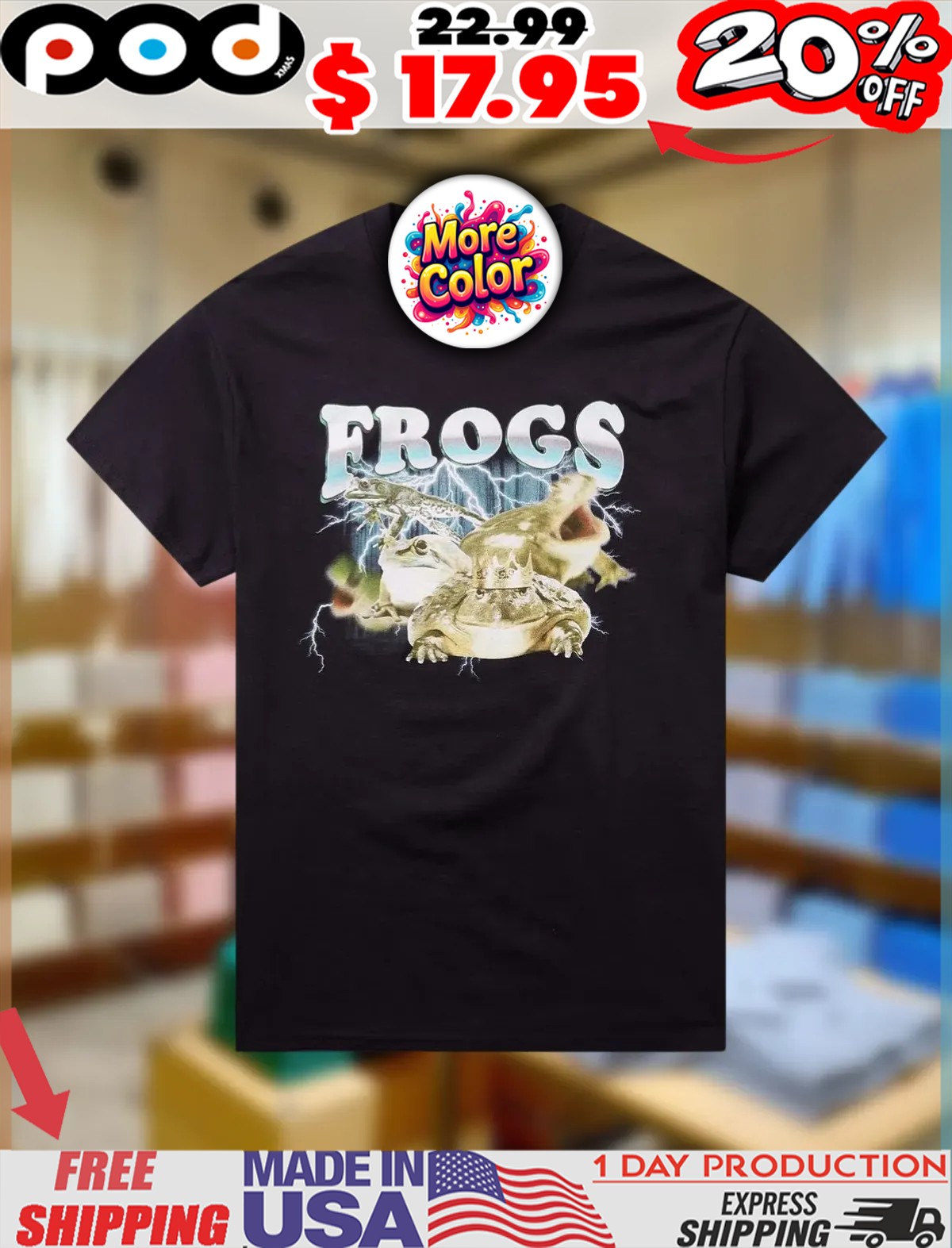 Frogs Collage Vintage bootleg Style Shirt 1 Frogs Collage Vintage bootleg Style Shirt