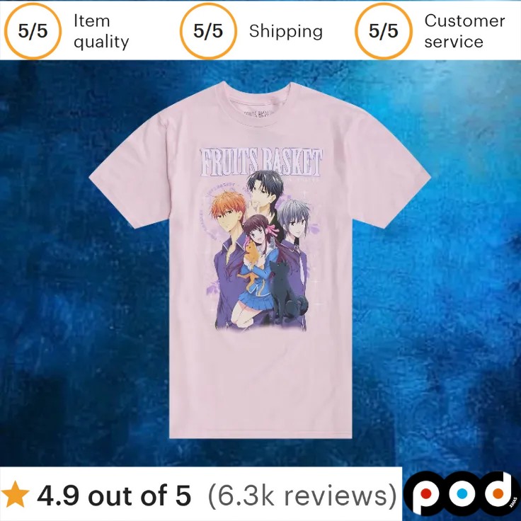 Fruits Basket Group Pink T Shirt 1 Fruits Basket Group Pink T Shirt