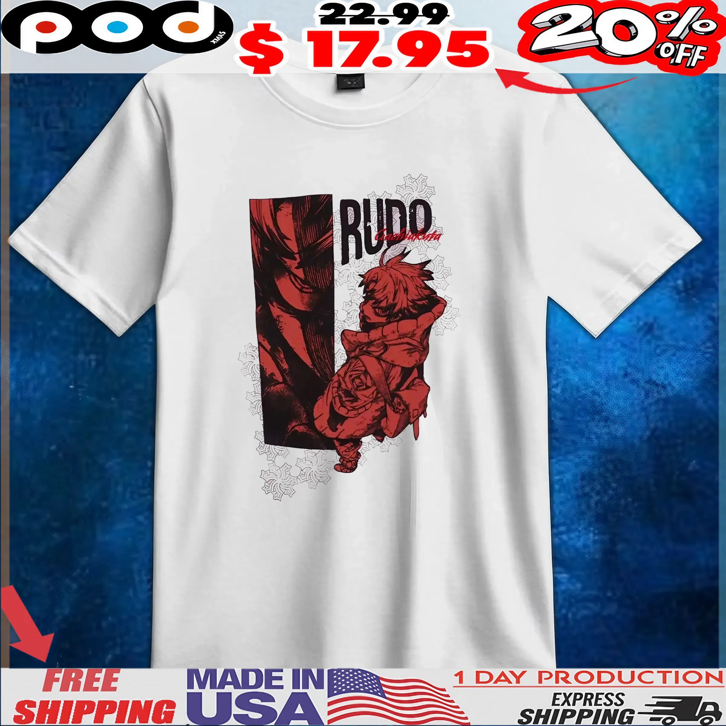 Gachiakuta Rudo Red Panel Anime T Shirt