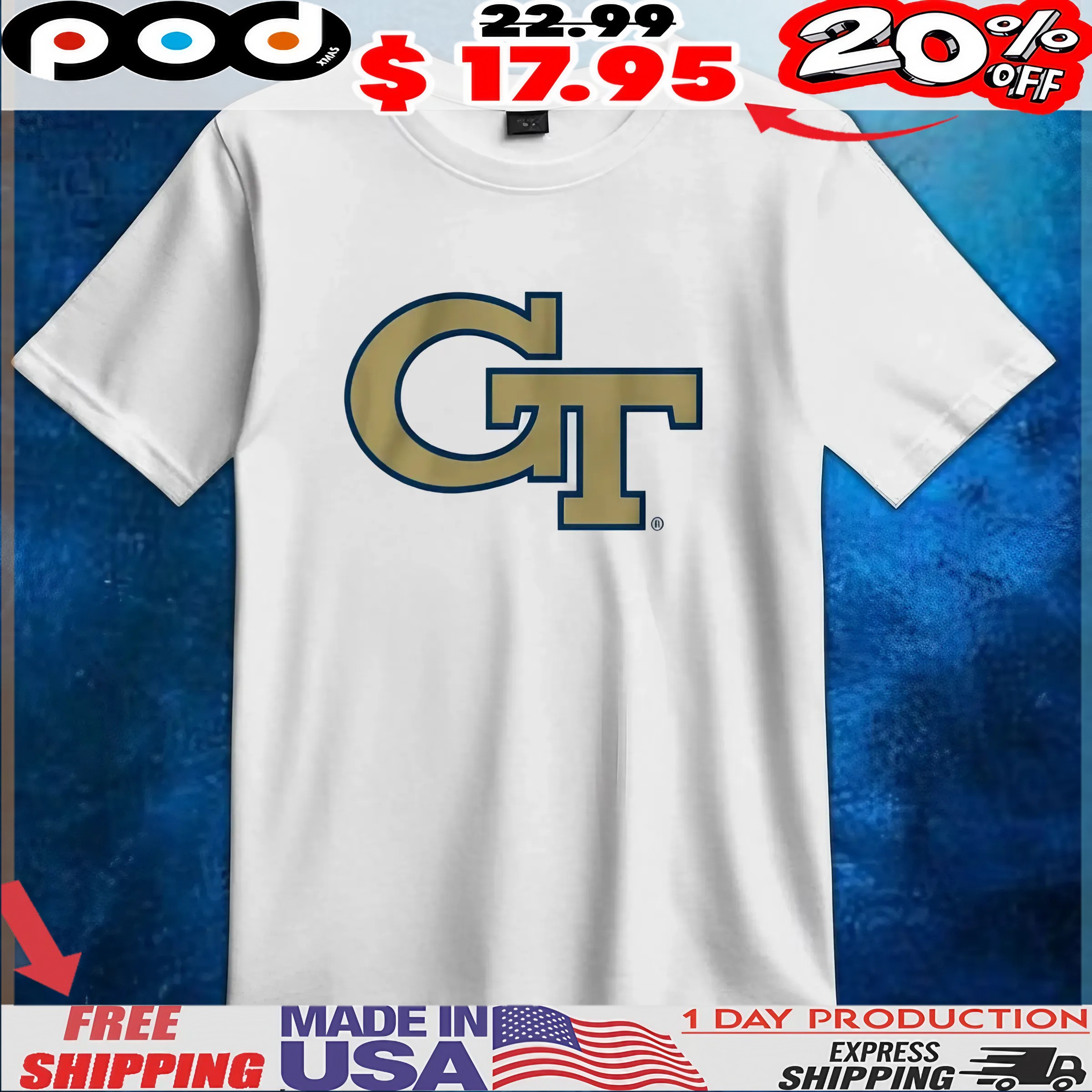 Georgia Tech Yellow Jackets Primary Logo T Shirt
