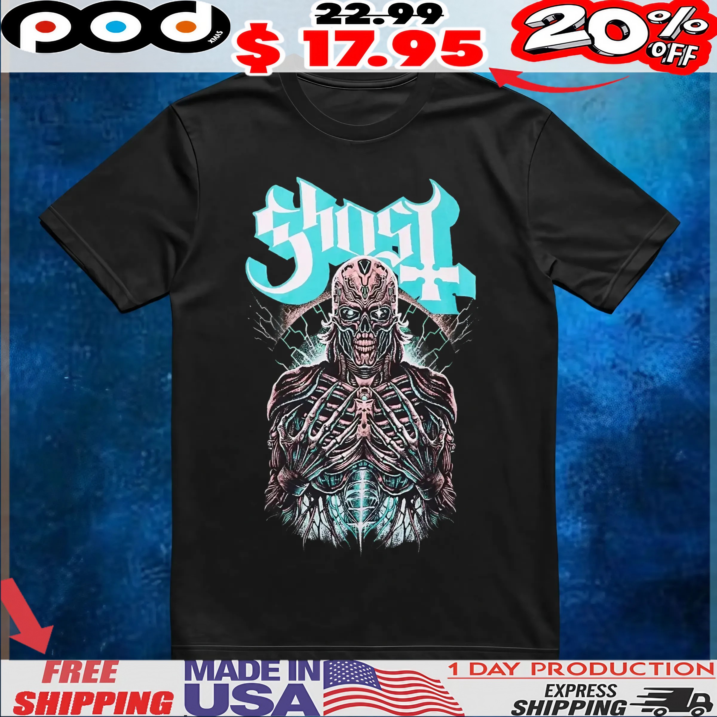 Ghost Skeleton Cyborg Horror T Shirt 6 Ghost Skeleton Cyborg Horror T Shirt