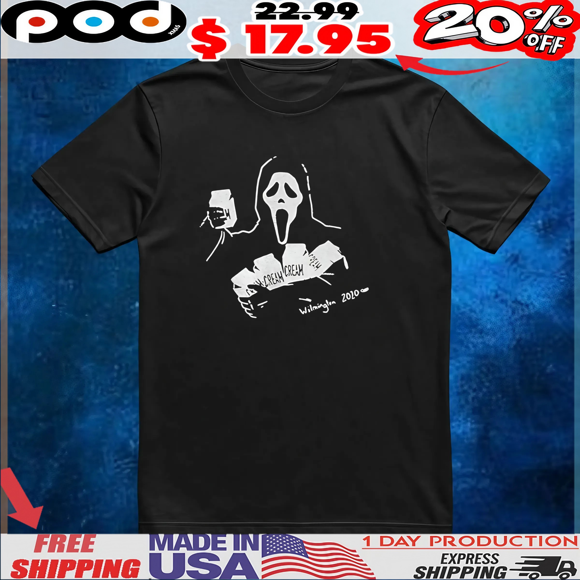 Ghostface scream 5 cream t shirt 6 Ghostface scream 5 cream t shirt