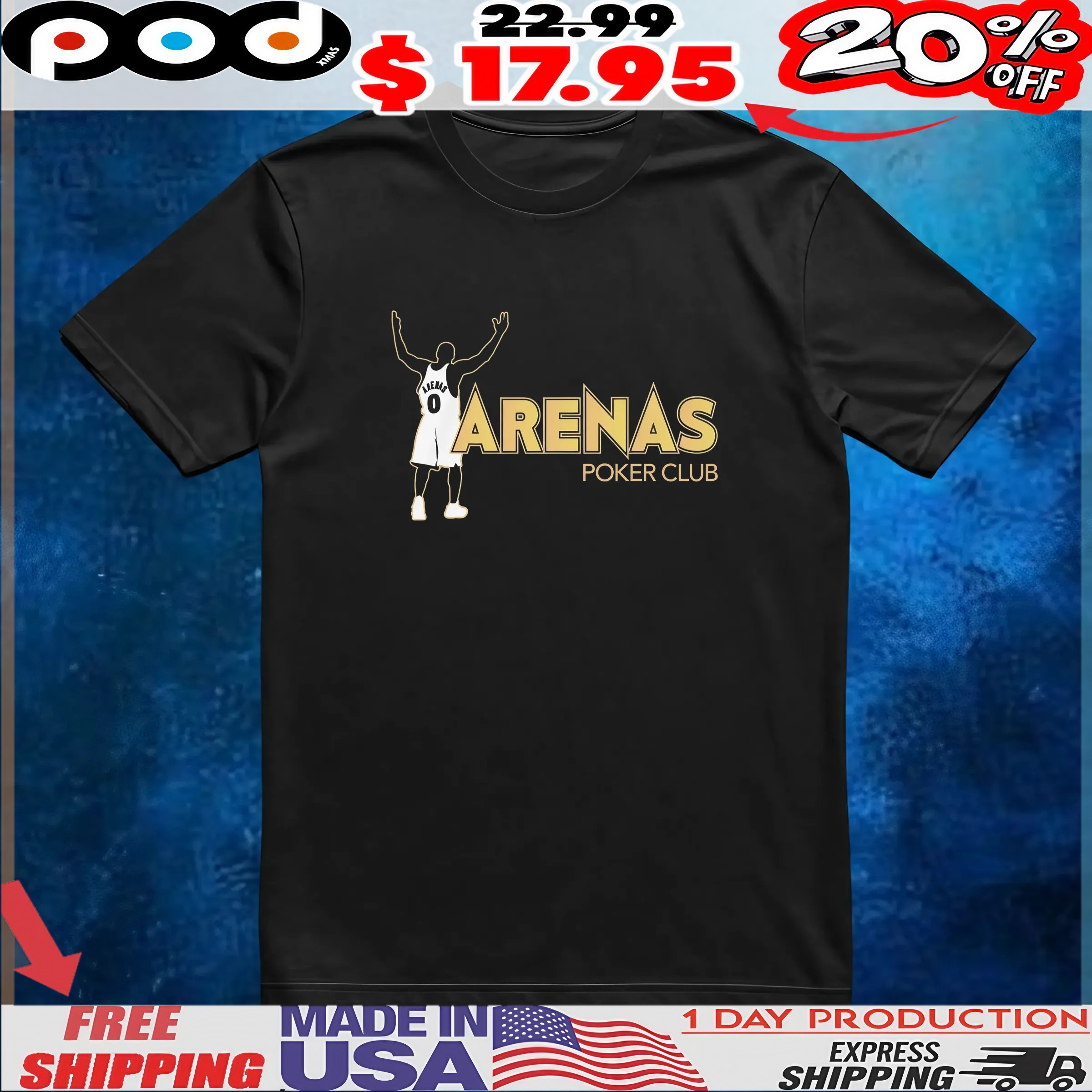 Gilbert Arenas Poker Club Logo T Shirt
