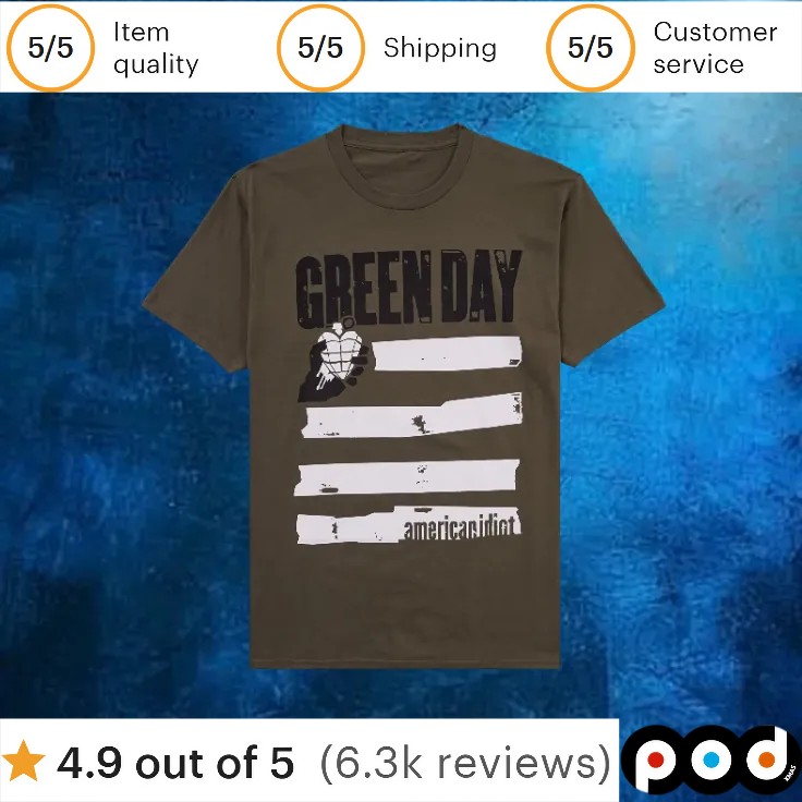 Green Day American Idiot Flag T Shirt