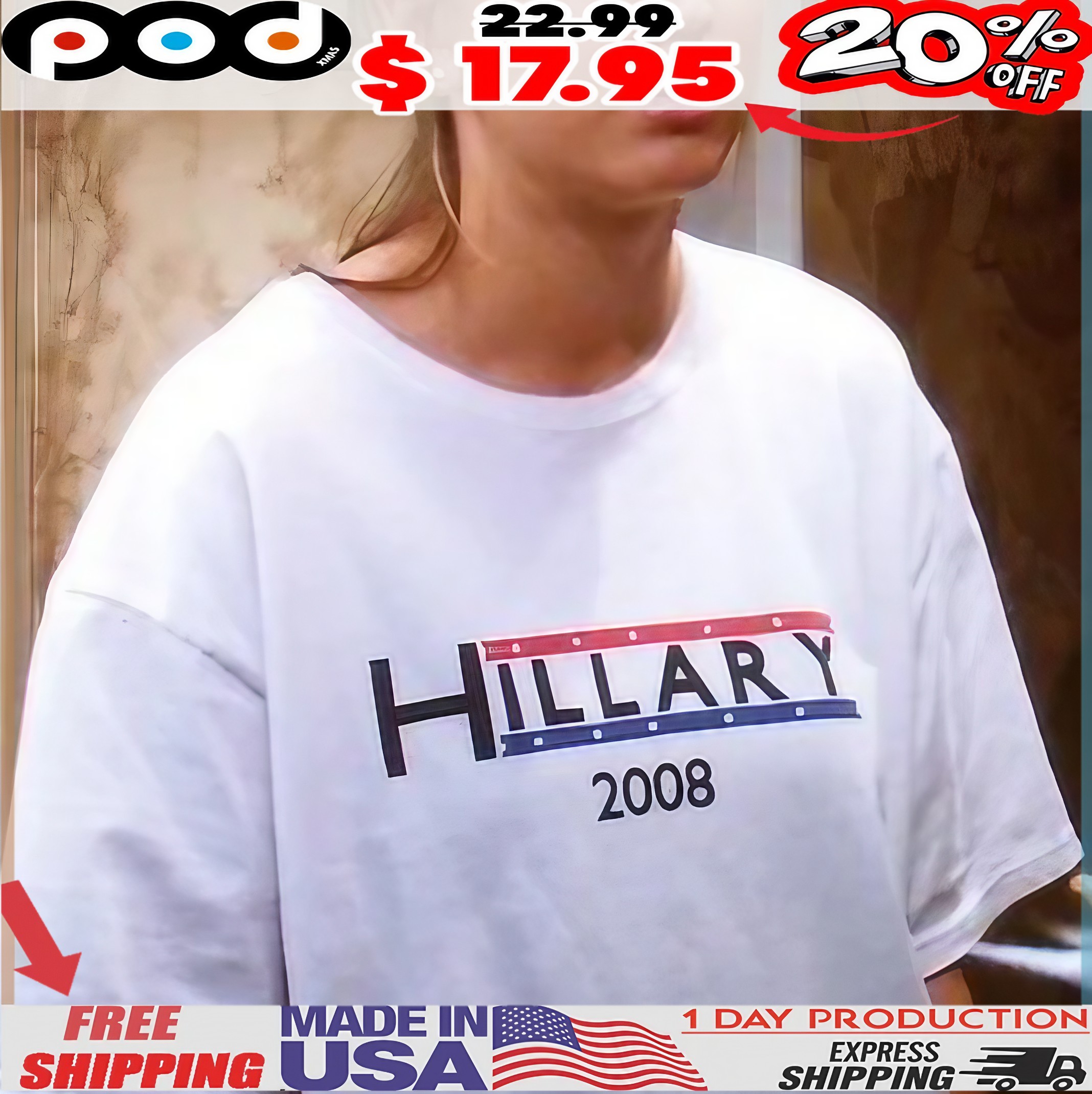 HILLARY 2008 T Shirt 1 HILLARY 2008 T Shirt