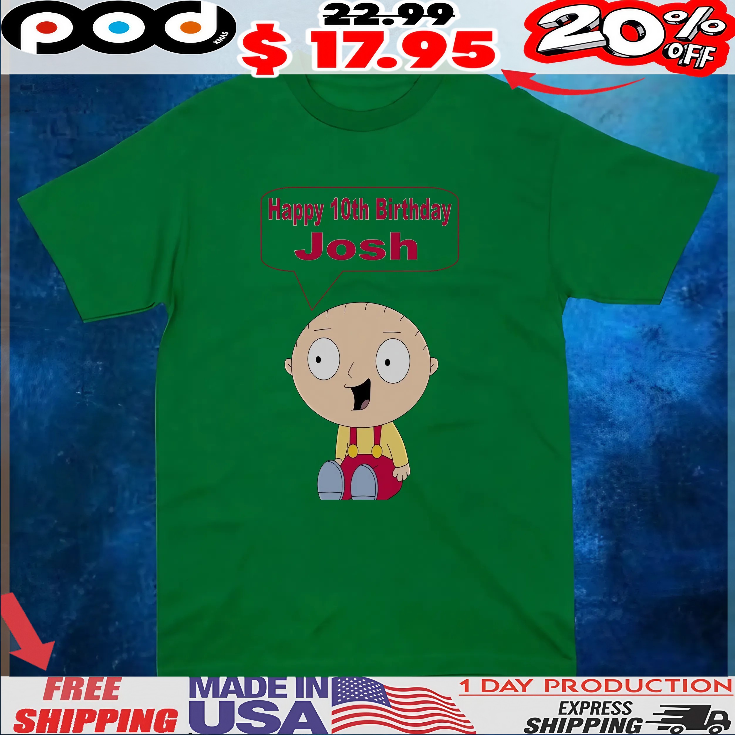 Happy 10th Birthday Josh T Shirt 1 Happy 10th Birthday Josh T Shirt