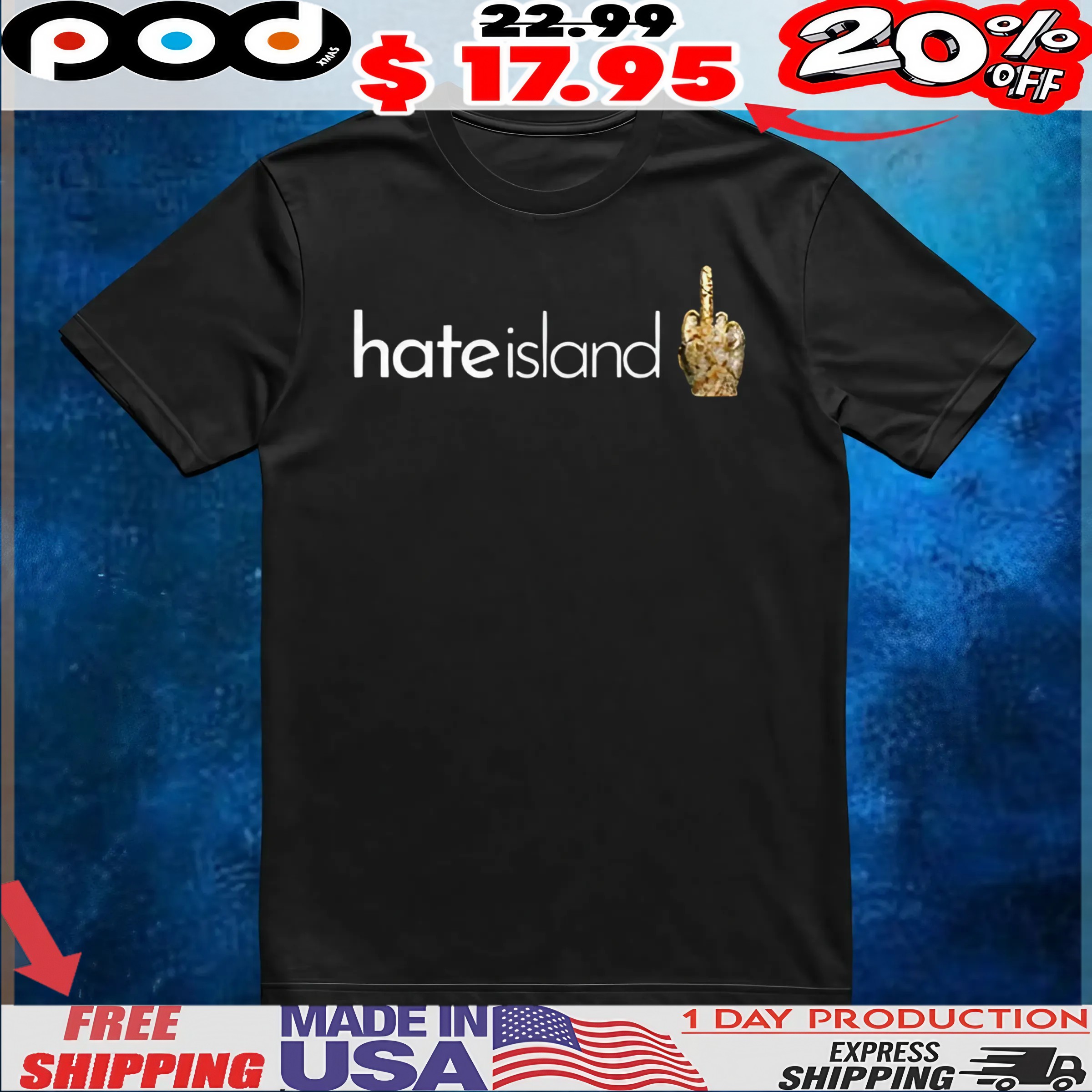 Hate island middle finger t shirt 6 Hate island middle finger t shirt