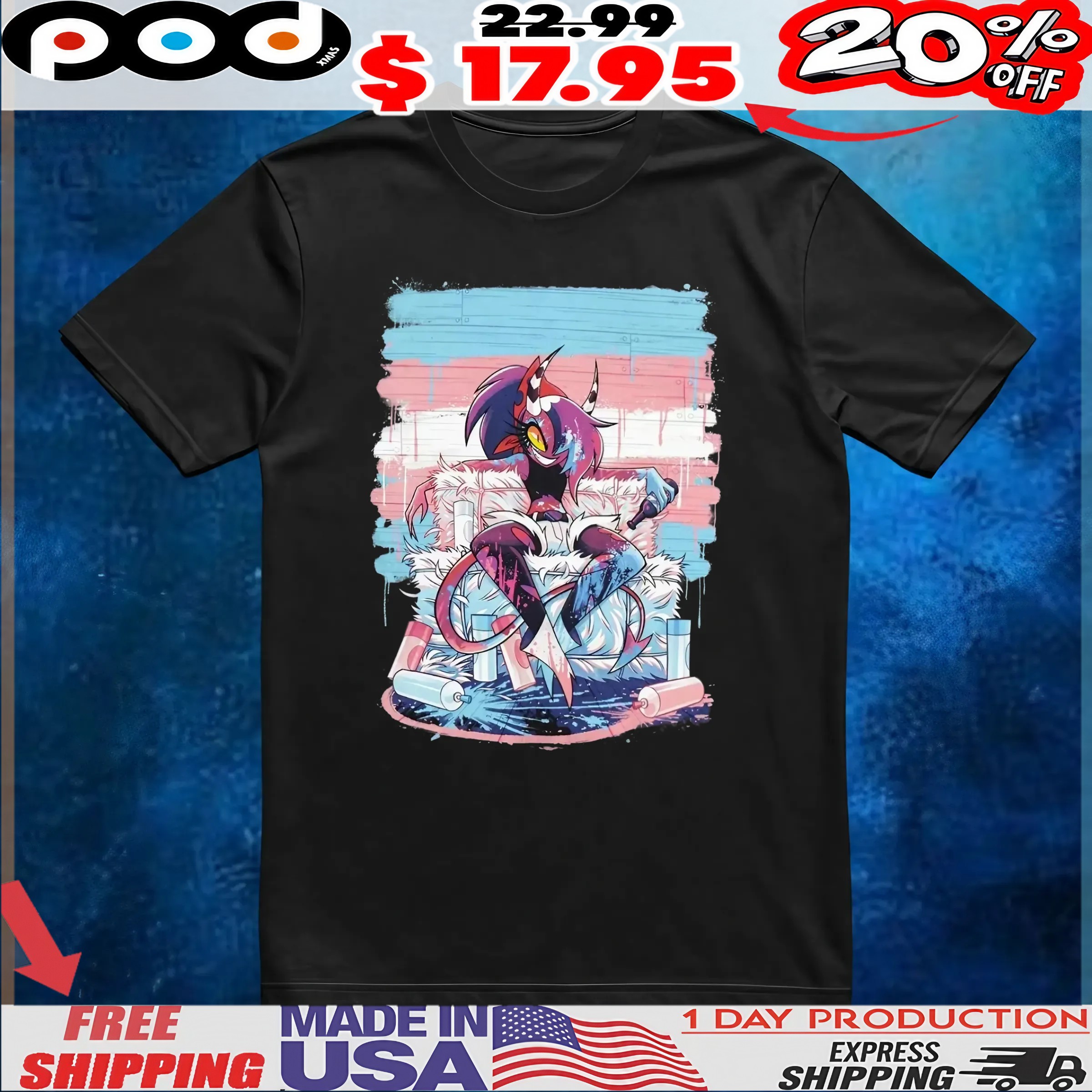 Hazbin Hotel Helluva Boss Sallie Pride T Shirt