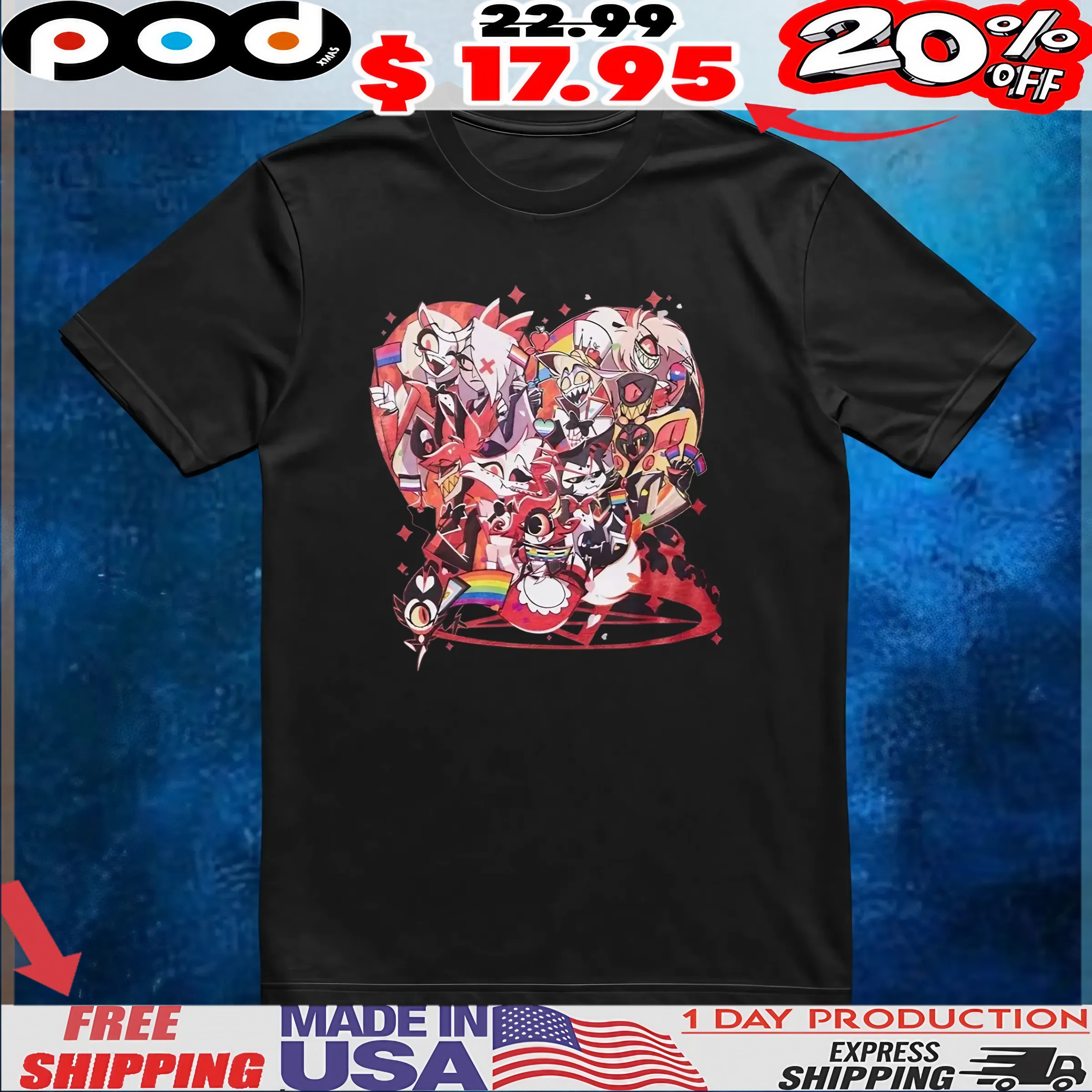 Hazbin Hotel Pride Flags Group T Shirt