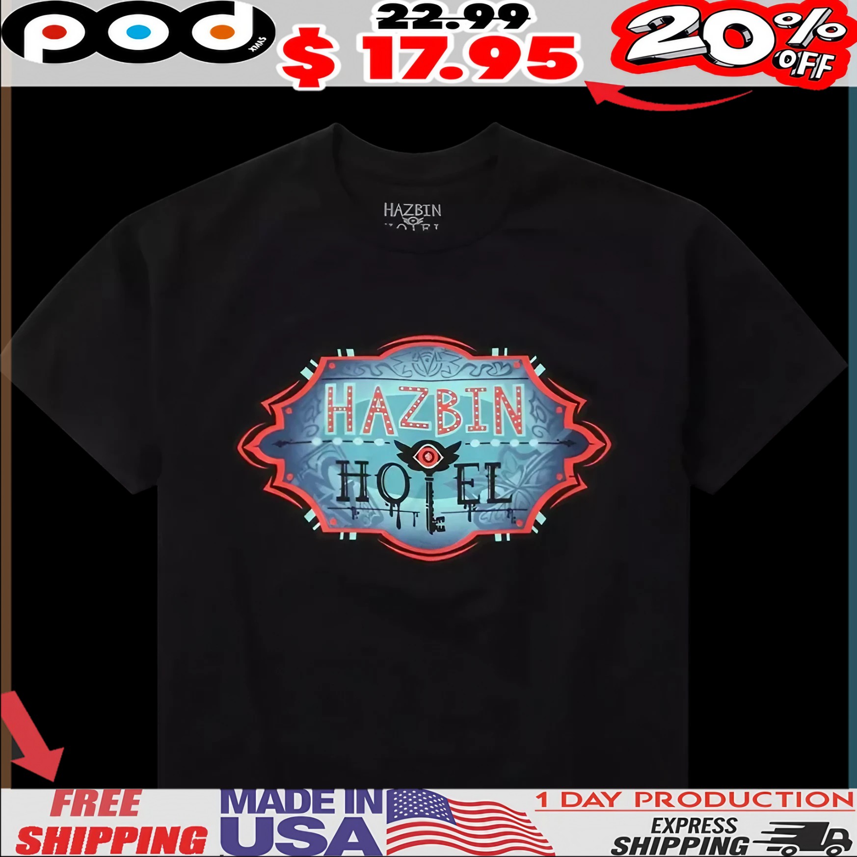 Hazbin Hotel Trust Us Double-Sided T Shirt 2 Hazbin Hotel Trust Us Double-Sided T Shirt