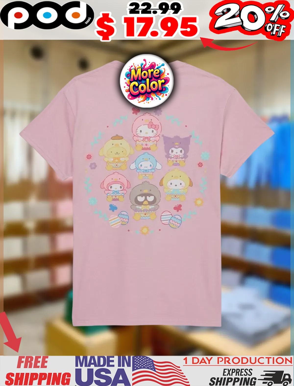 Hello Kitty And Friends Spring Chickens Eggs 2025 Shirt