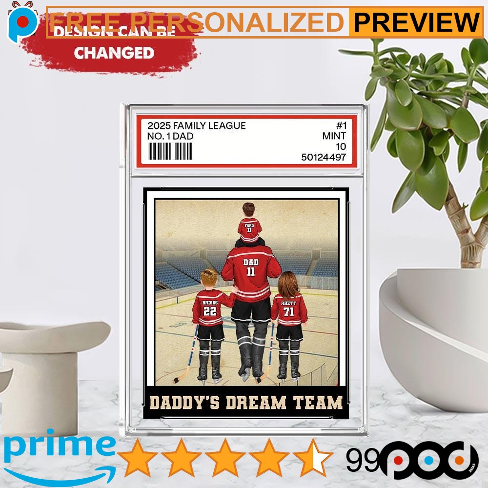 Hockey No 1 Dad Grandpa Man and Kids Hockey Lover Father's Day Free Custom Acrylic Block Plaque 1 Hockey No 1 Dad Grandpa Man and Kids Hockey Lover Father's Day Free Custom Acrylic Block Plaque