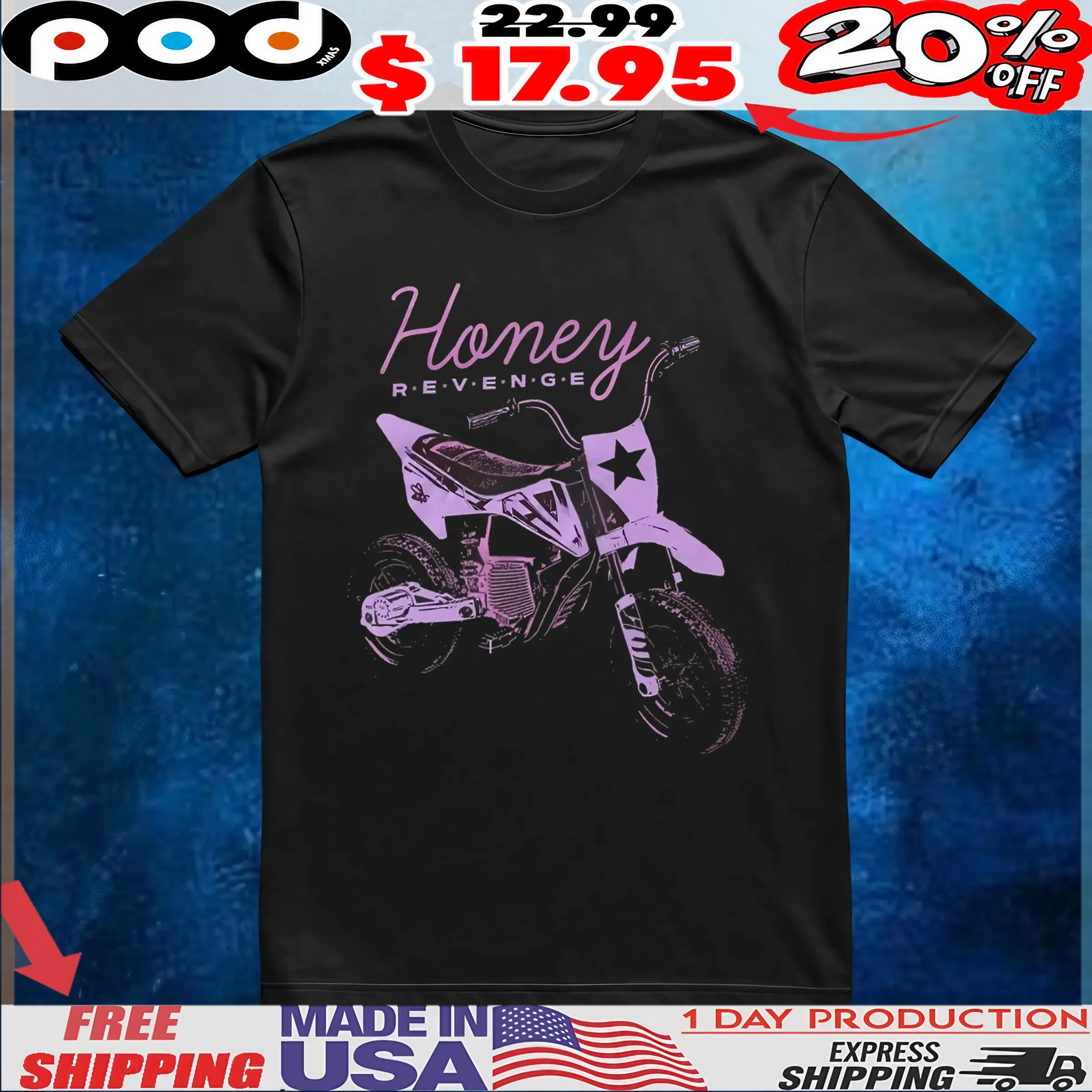 Honey Revenge Pink Motorcycle T Shirt 6 Honey Revenge Pink Motorcycle T Shirt