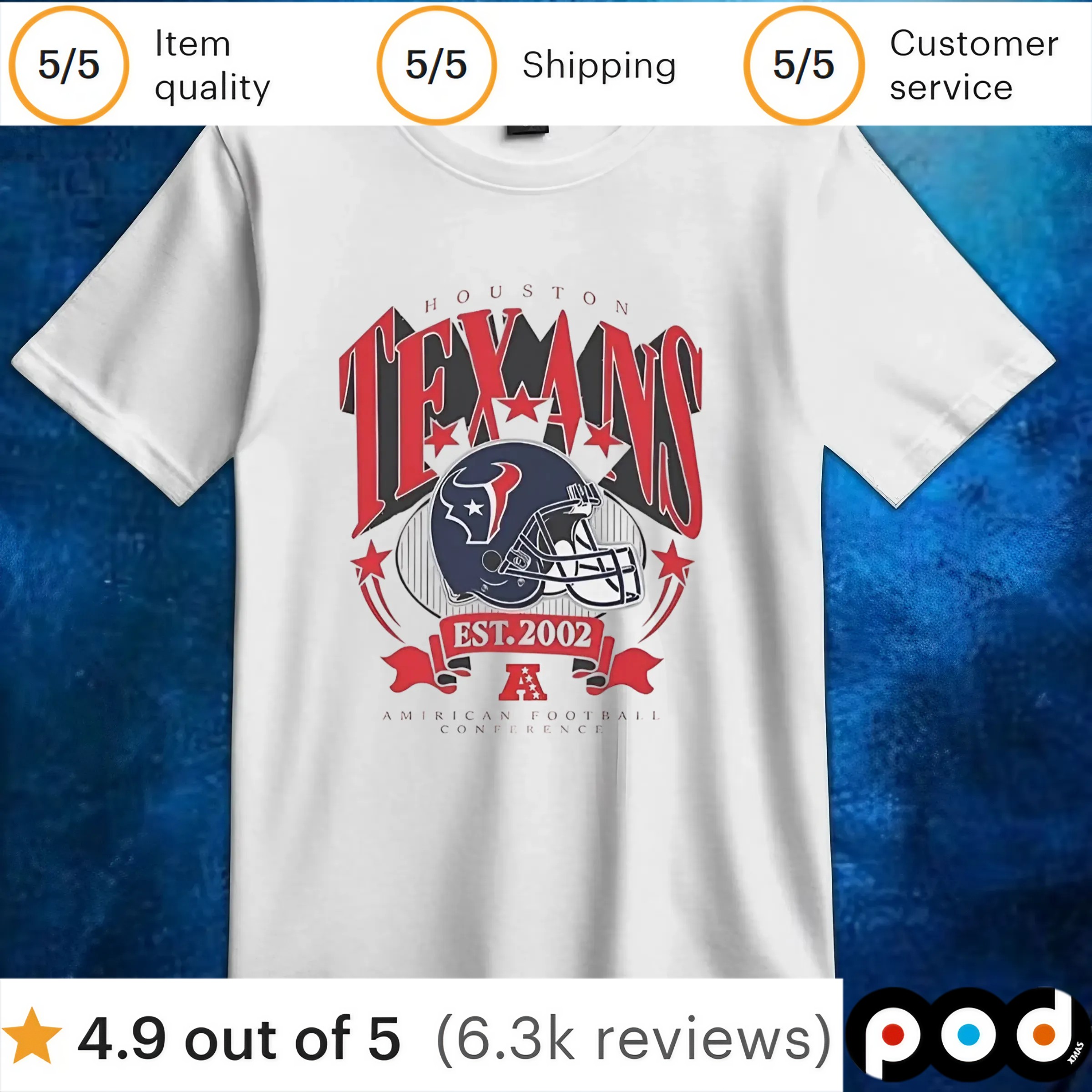 Houston Texans NFL American Football Conference est 2002 t shirt