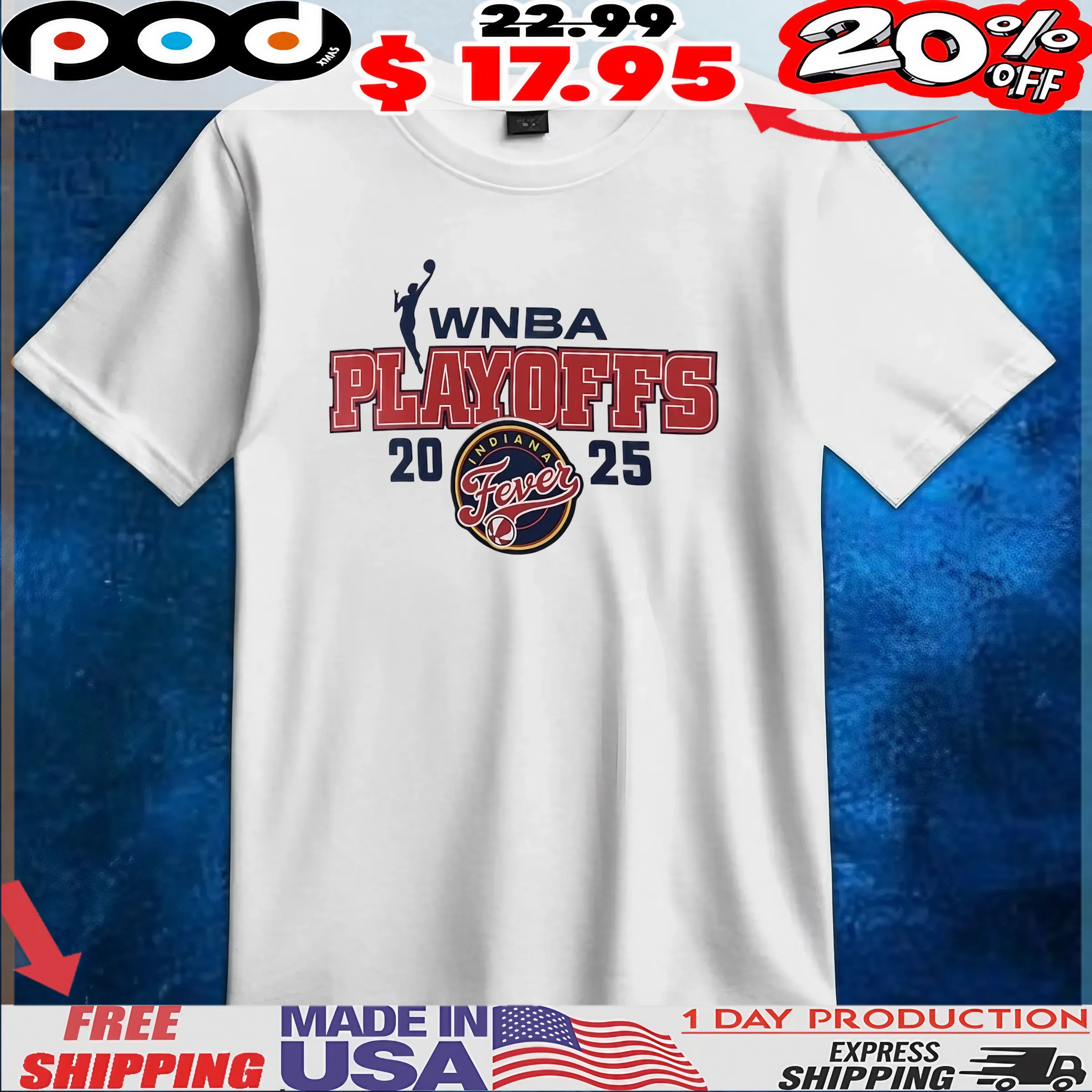 Indiana Fever 2025 WNBA Playoffs T Shirt
