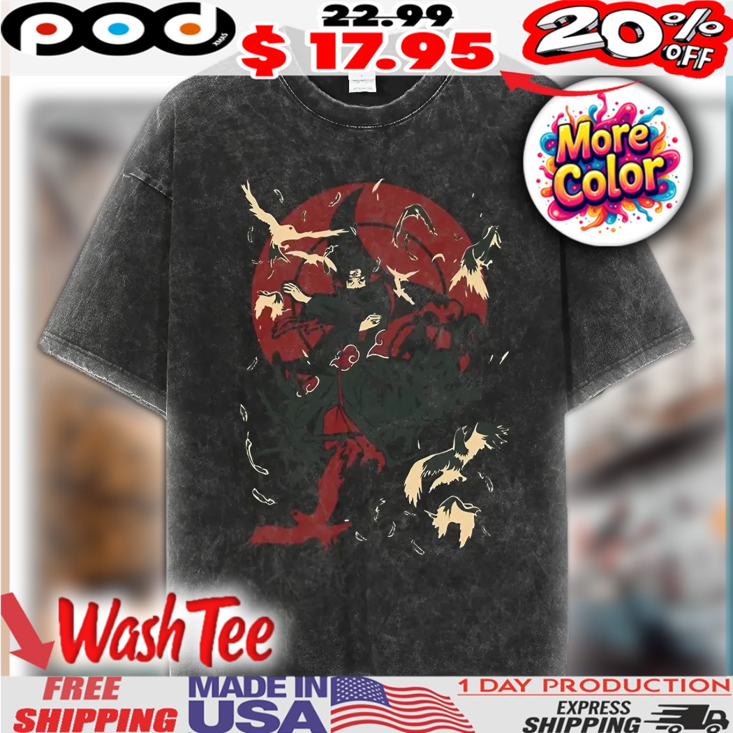 Itachi With Crows Moonlit Silhouette Naruto Anime Shirt
