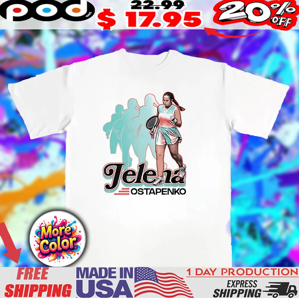 Jelena Ostapenko tennis player cartoon retro shirt