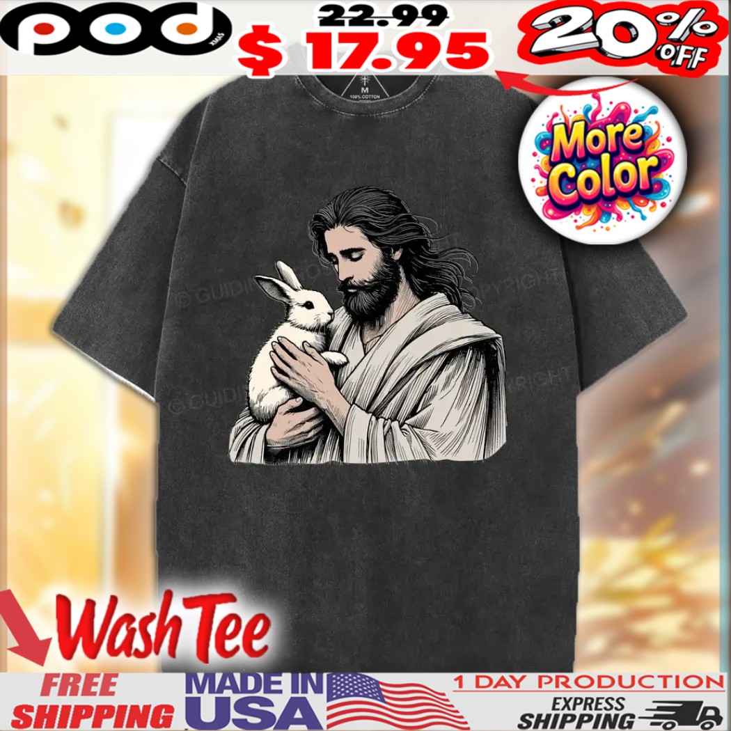 Jesus And Rabbit Easter Christian Shirt