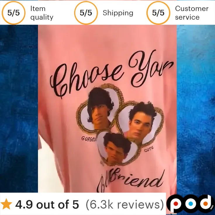 Jonas Brothers Choose Your Boyfriend T Shirt 1 Jonas Brothers Choose Your Boyfriend T Shirt