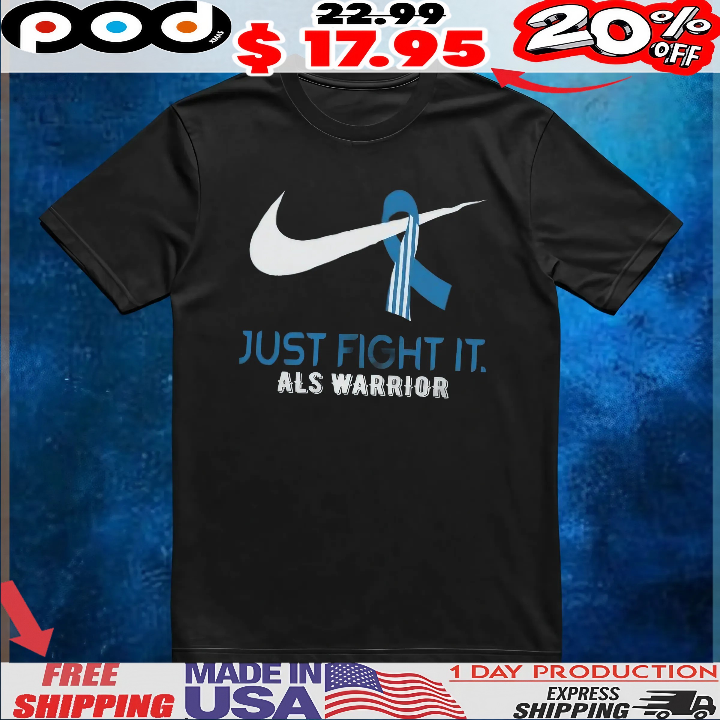 Just Fight It Als Warrior T Shirt 6 Just Fight It Als Warrior T Shirt