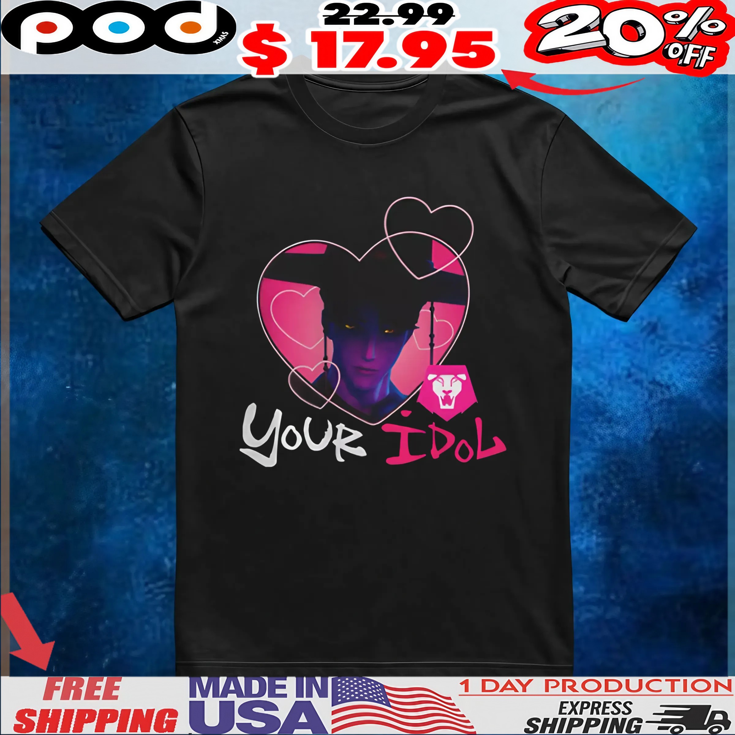 KPop Demon Hunters Demon Jinu Heart T Shirt 6 KPop Demon Hunters Demon Jinu Heart T Shirt