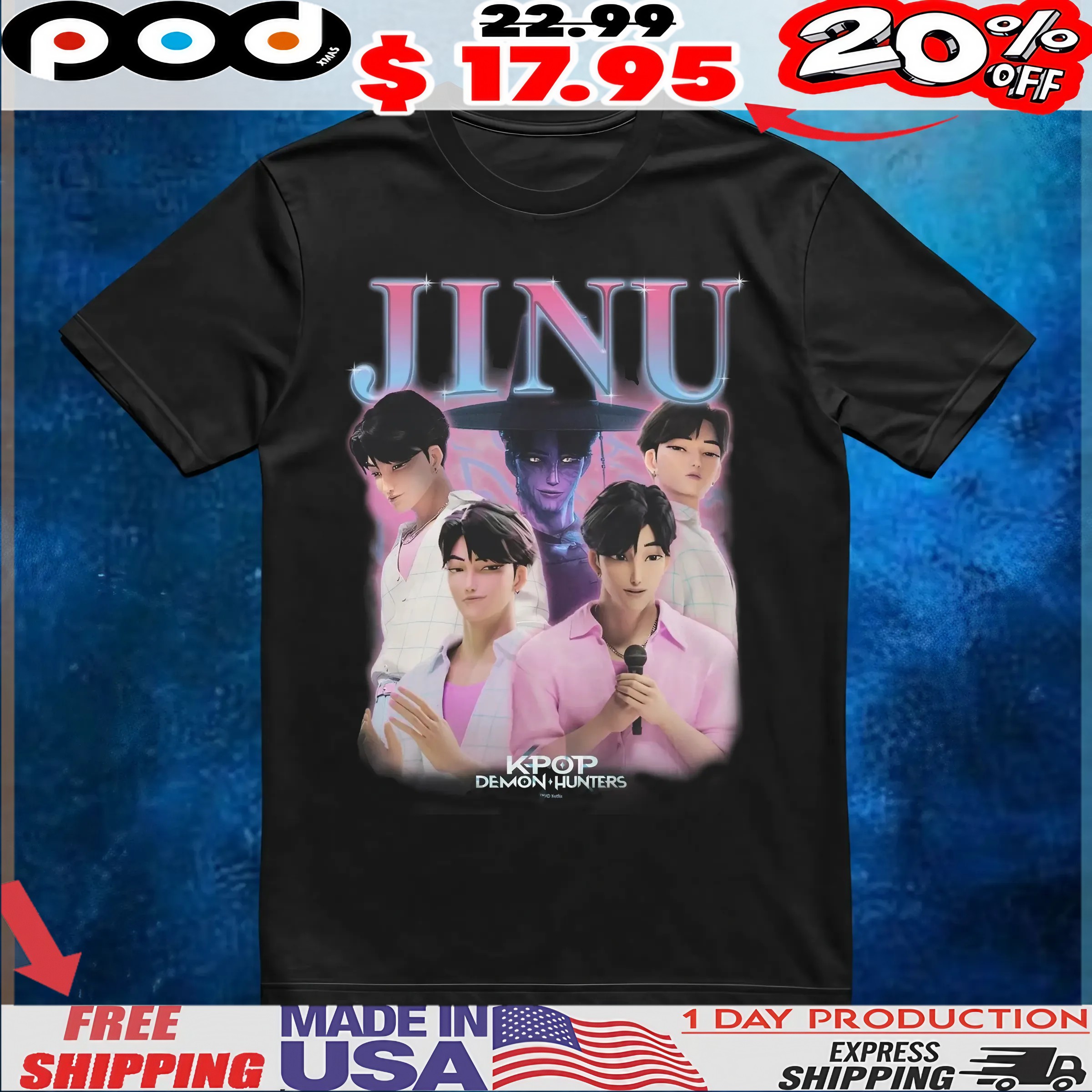 KPop Demon Hunters Jinu Heartthrob Bootleg Rap T Shirt 6 KPop Demon Hunters Jinu Heartthrob Bootleg Rap T Shirt