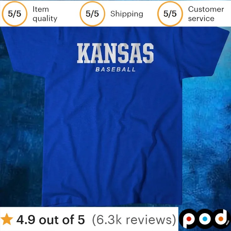 Kansas Baseball Logo Stack T Shirt