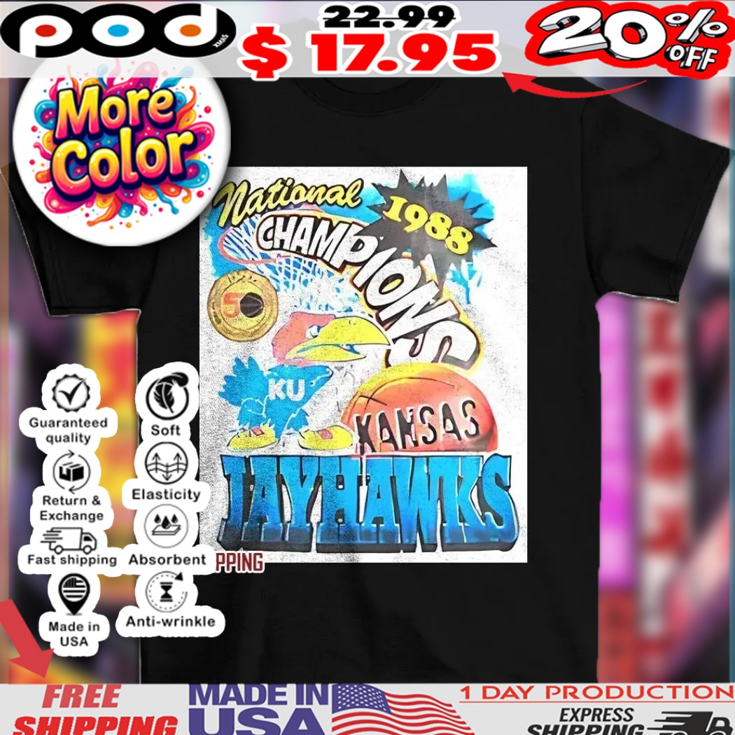 Kansas Jayhawks national Champions 1988 vintage KU mascot shirt 1 Kansas Jayhawks national Champions 1988 vintage KU mascot shirt