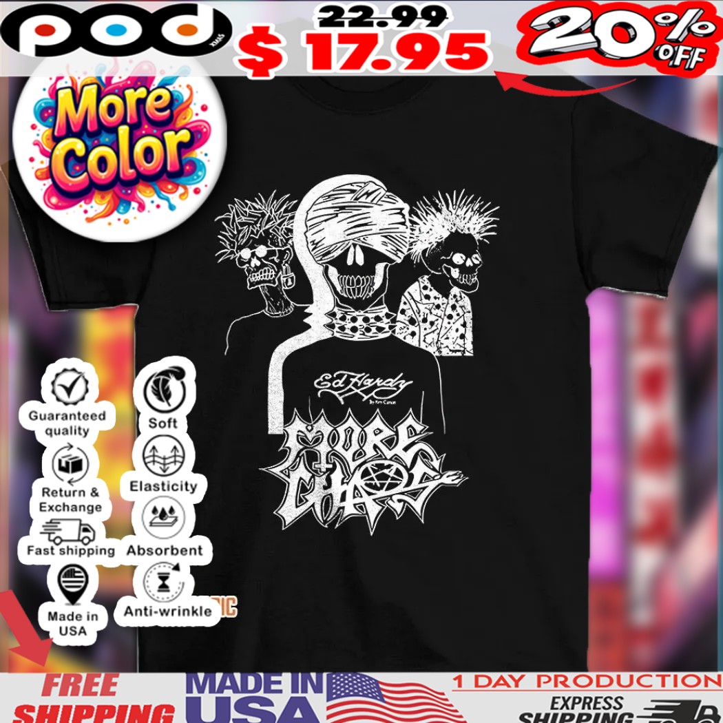 Ken Carson Ed Hardy X More Chaos and Friends skeleton shirt