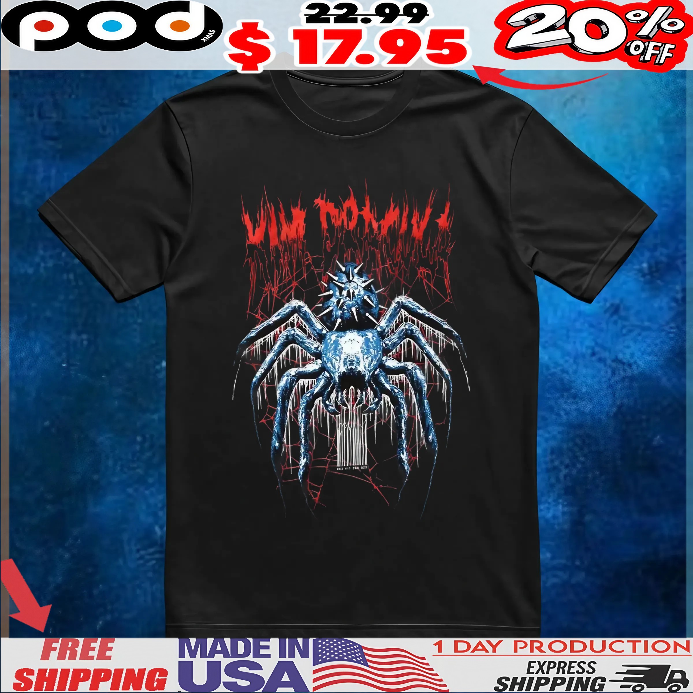 Kim Dracula Spiked Spider T Shirt