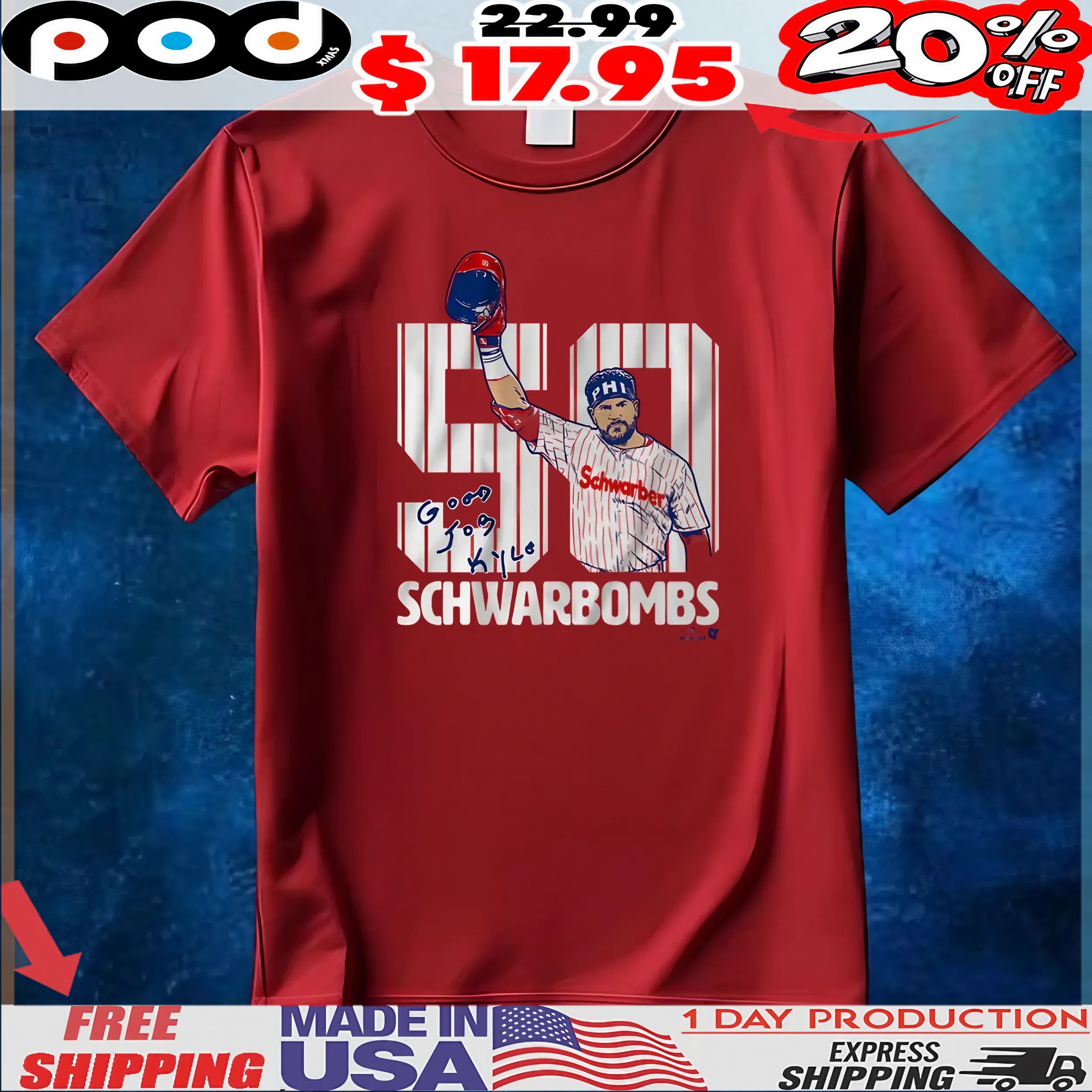 Kyle Schwarber 50 Schwarbombs T Shirt